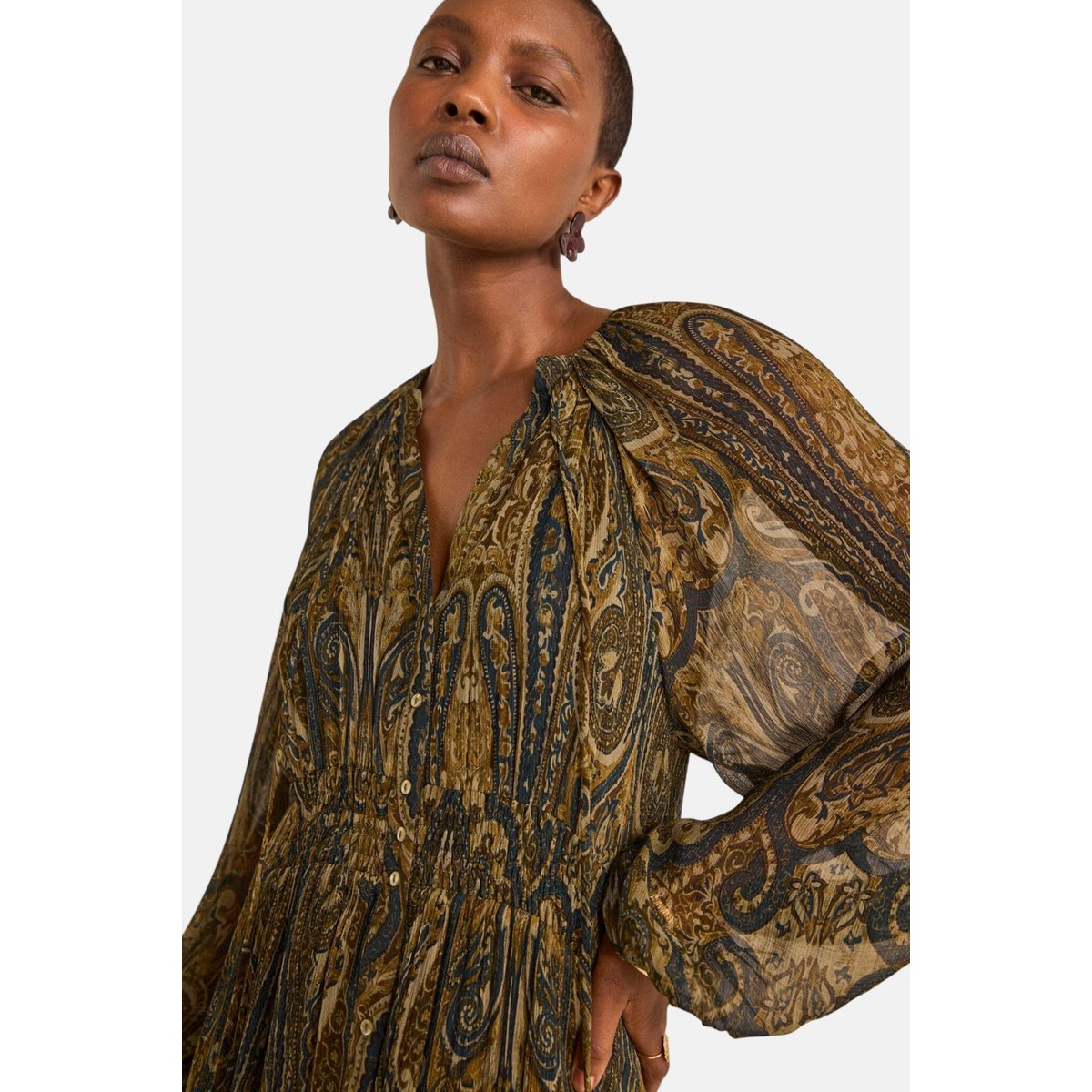 Robe fluide vert sapin en viscose PEPITE cypres, Maison 123