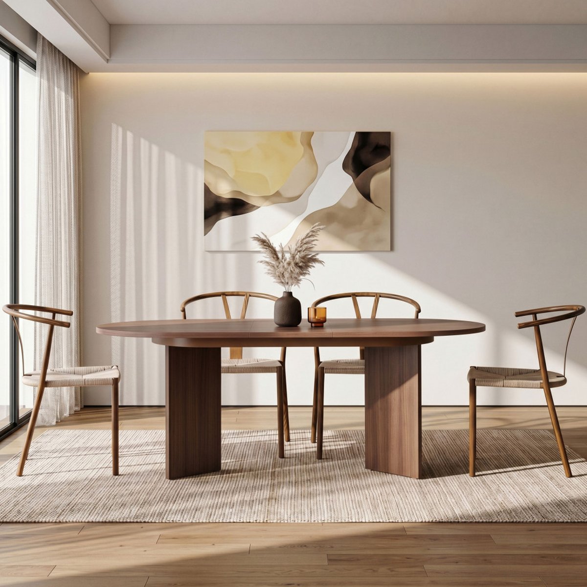 Table à manger extensible 6 à 8 personnes en bois 160-200x75cm- SAM bois foncé, DRAWER