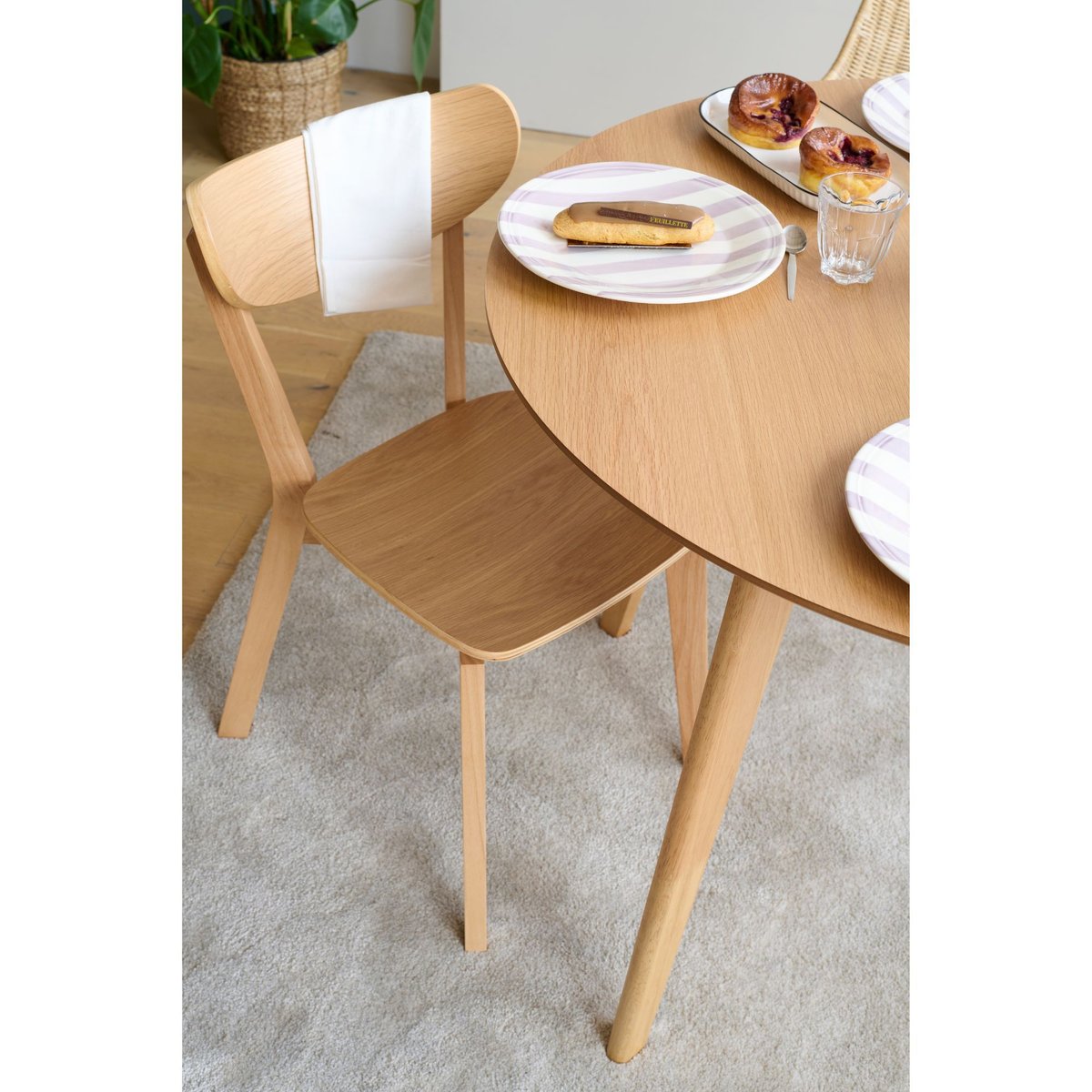 Chaise scandinave en bois (lot de 2) - LETA marron clair, HELLIN, DEPUIS 1862