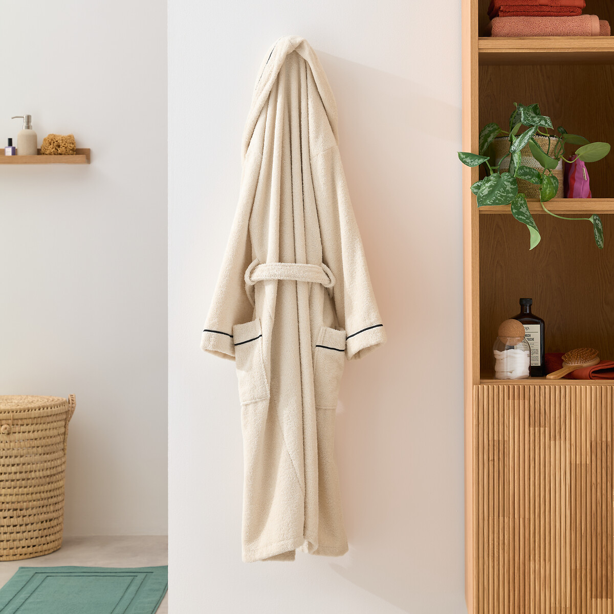 Peignoir adulte châle en coton peigné 400 g/m2, Victor ivoire, LA REDOUTE INTERIEURS