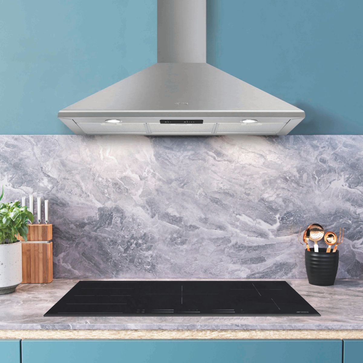 Hotte décorative murale KSED95XE inox, SMEG