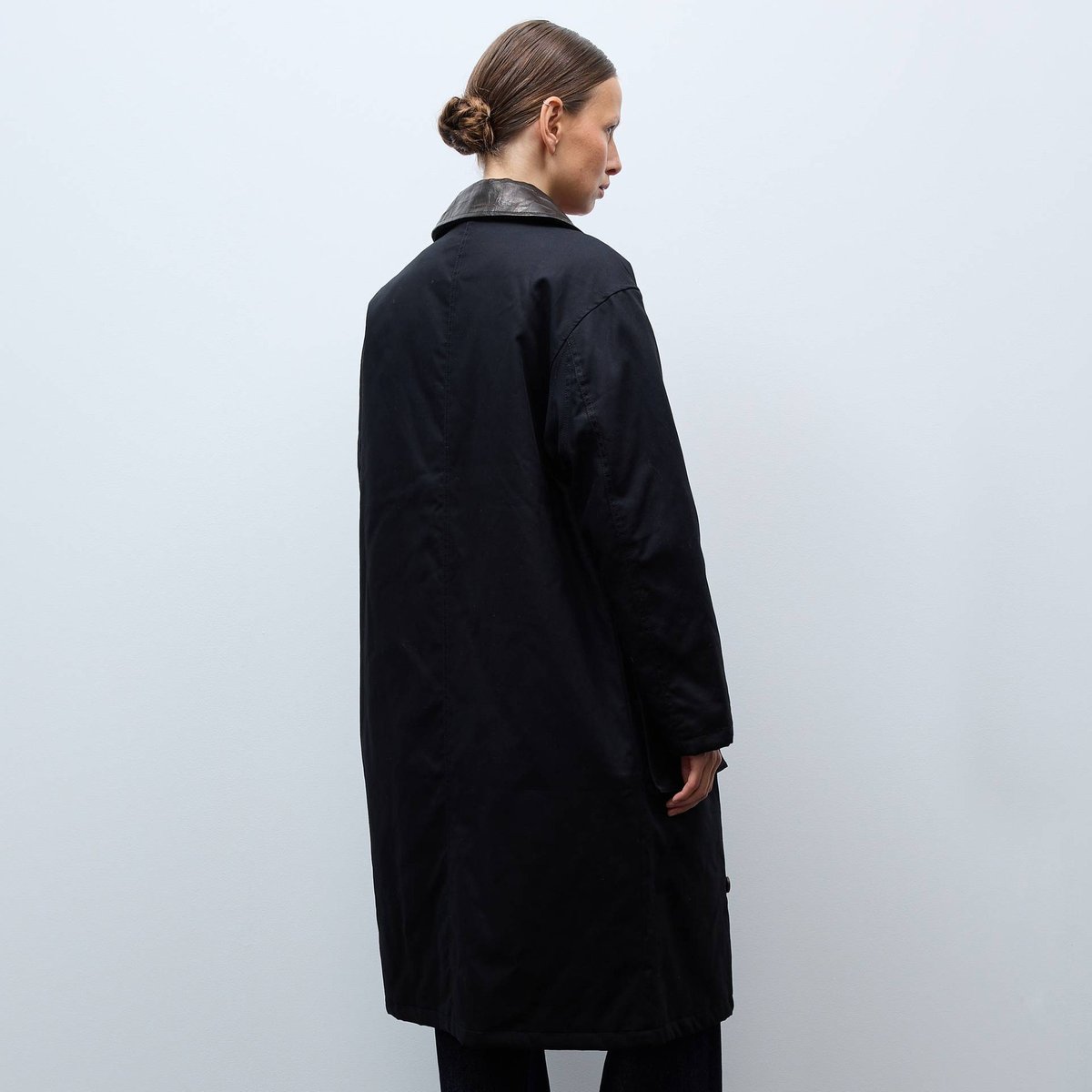 Parka matelassée contenant du coton avec col en cuir noir, MONOPRIX
