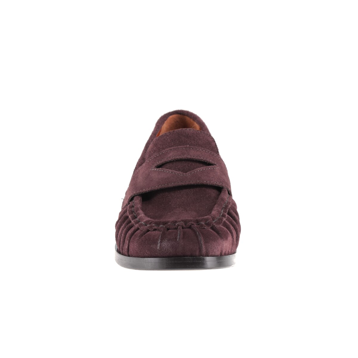 Pleated Suede Loafers burgundy, MJUS