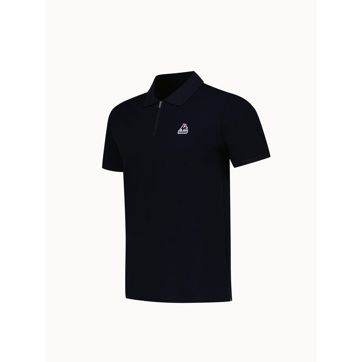 Polo demi-zippé en jersey de coton épais TRICOLORES sky captain, LE COQ SPORTIF