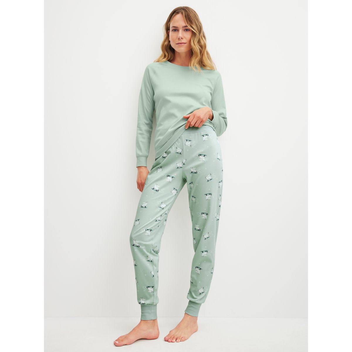 Pantalon Coton FAVOURITES CATS aqua clair, CALIDA