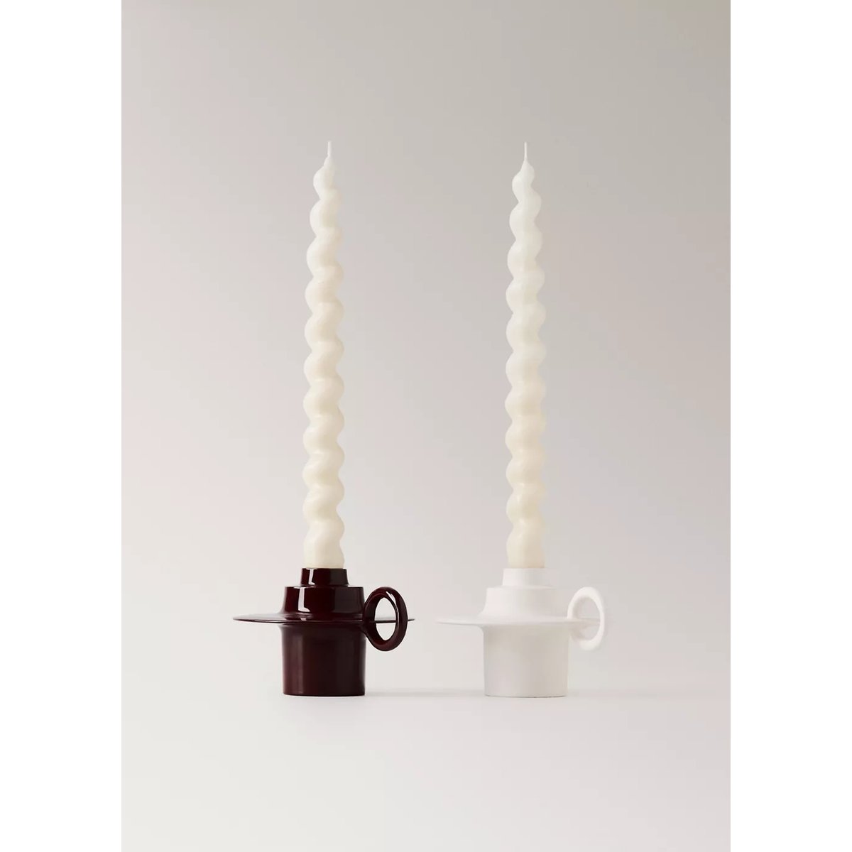 Bougeoir en métal laqué blanc cassé, MANGO HOME