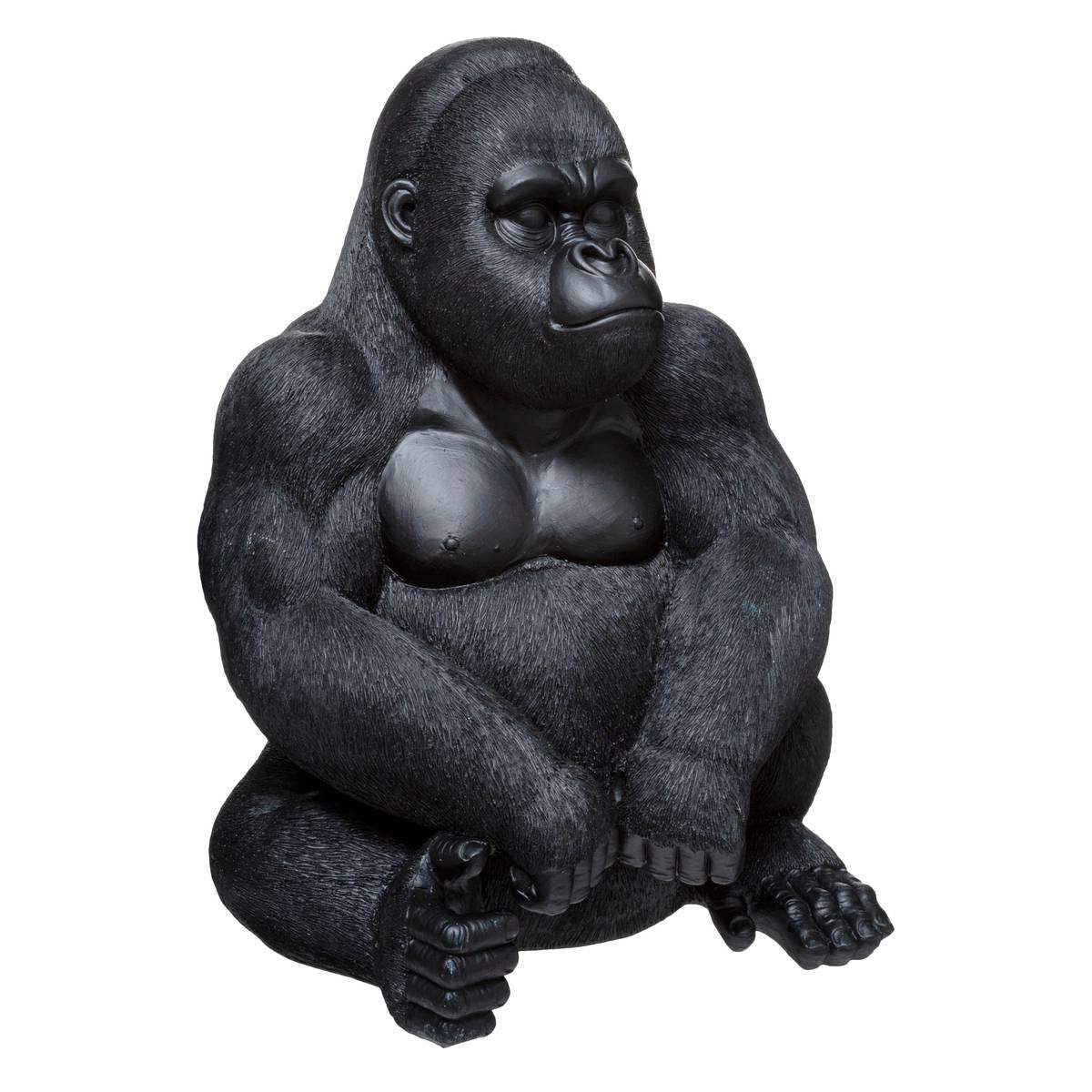 Statue gorille assis noir, ATMOSPHERA