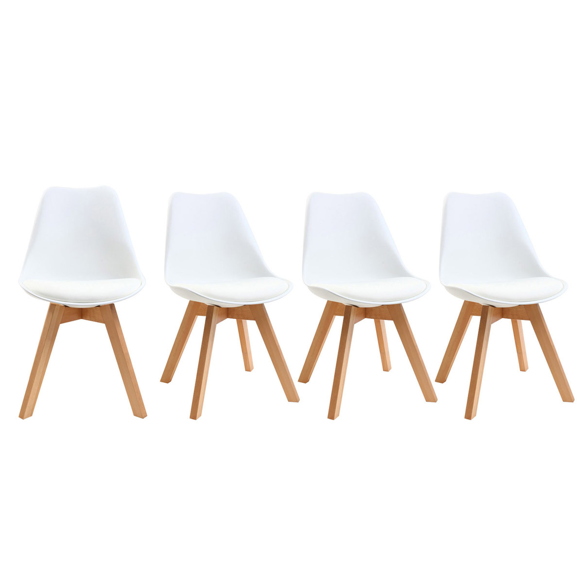 Chaises scandinaves (lot de 4) PAULINE blanc, MILIBOO
