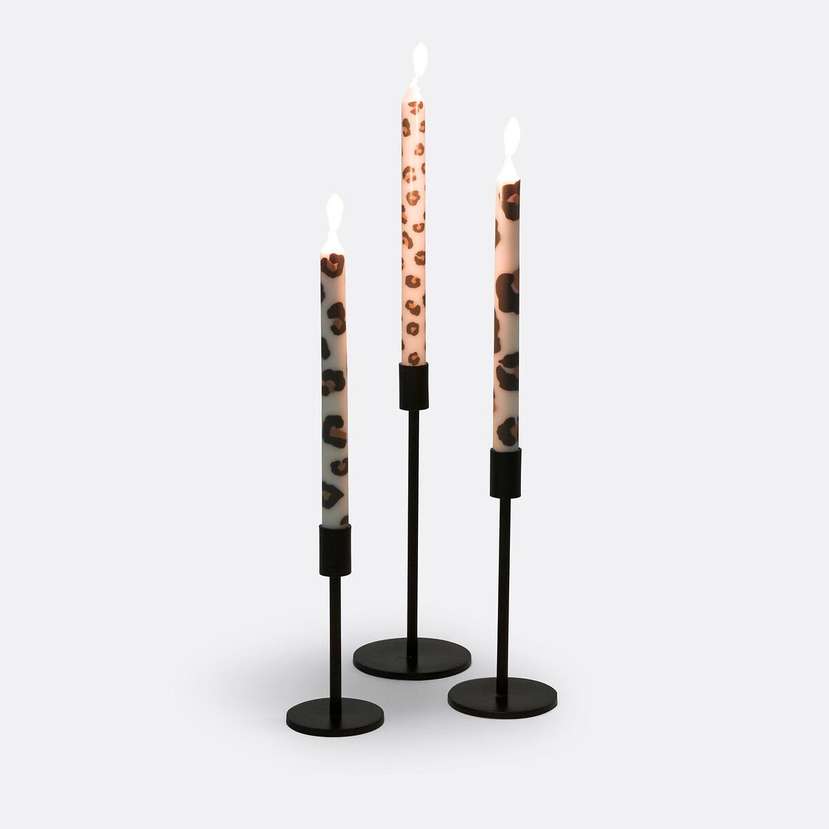 Conjunto de 3 velas com estampado de leopardo, Azhar leopardo bege, LA REDOUTE INTERIEURS