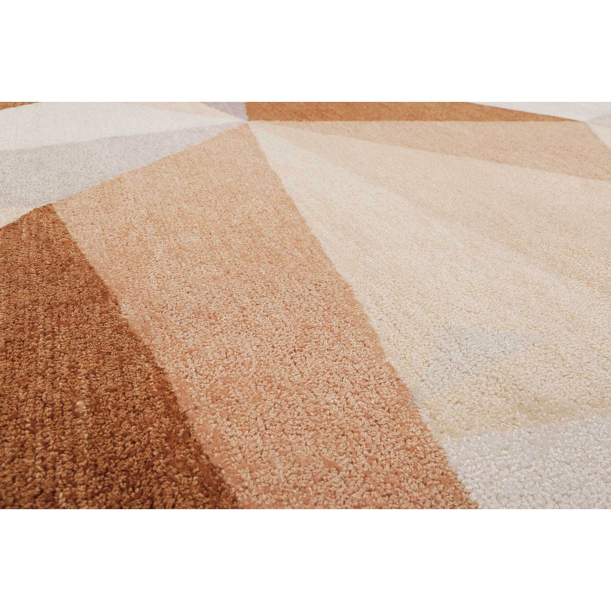 Tapis graphique à poil ras salon et chambre , NEXT TIME 2.0 brun rouille, WECON HOME