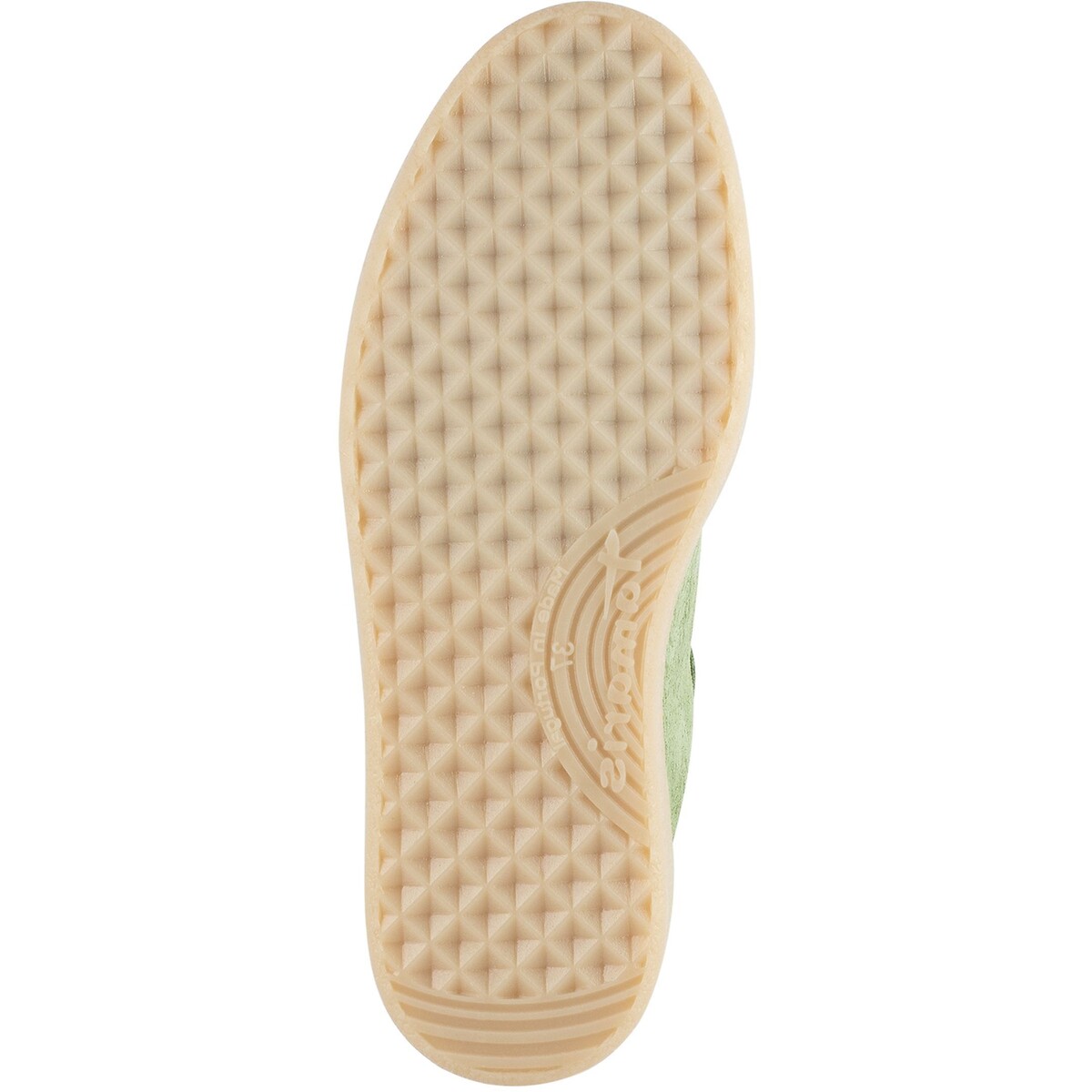 Baskets en cuir, semelle coloris miel vert sauge, TAMARIS