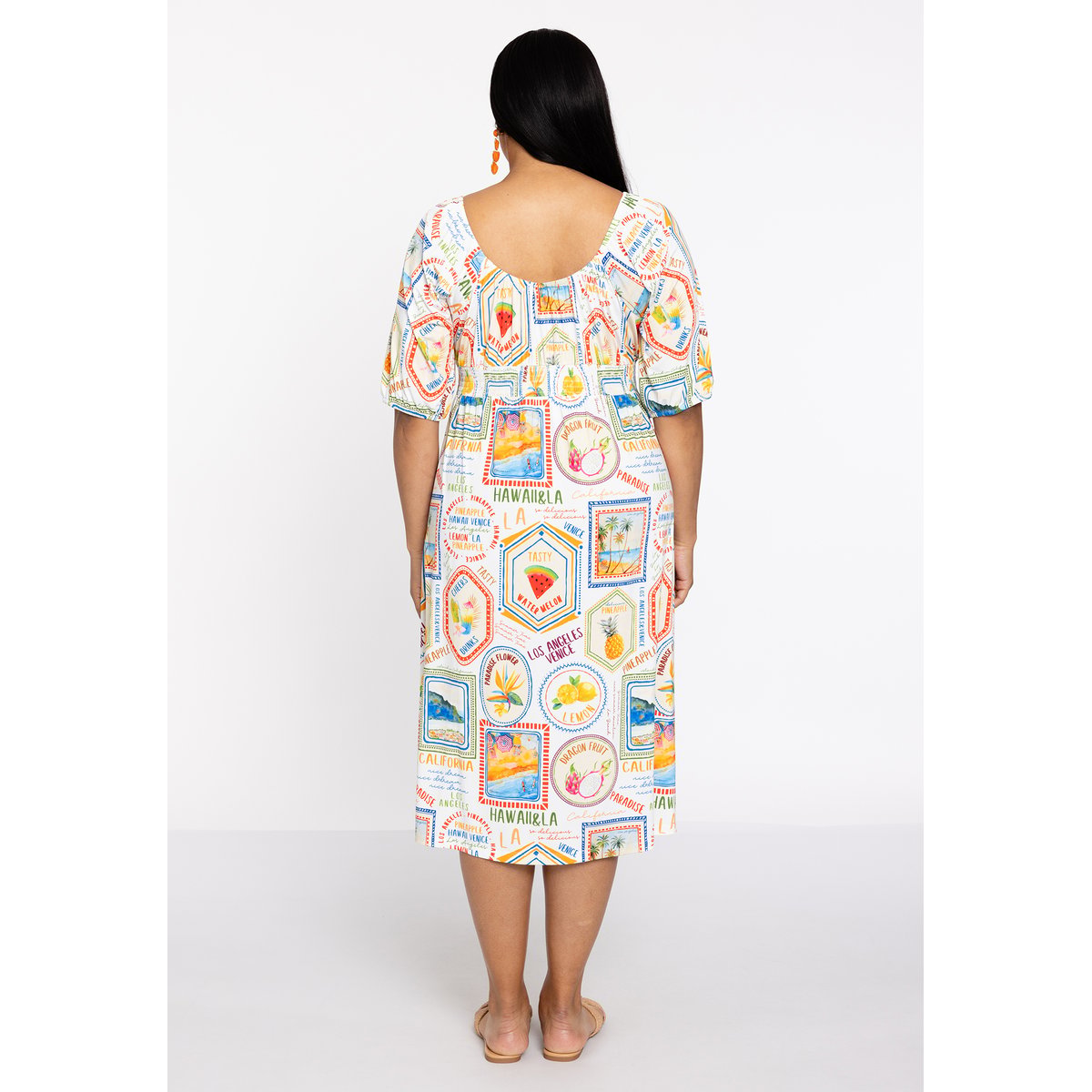 Robe imprimé / imprimée écru, YOEK