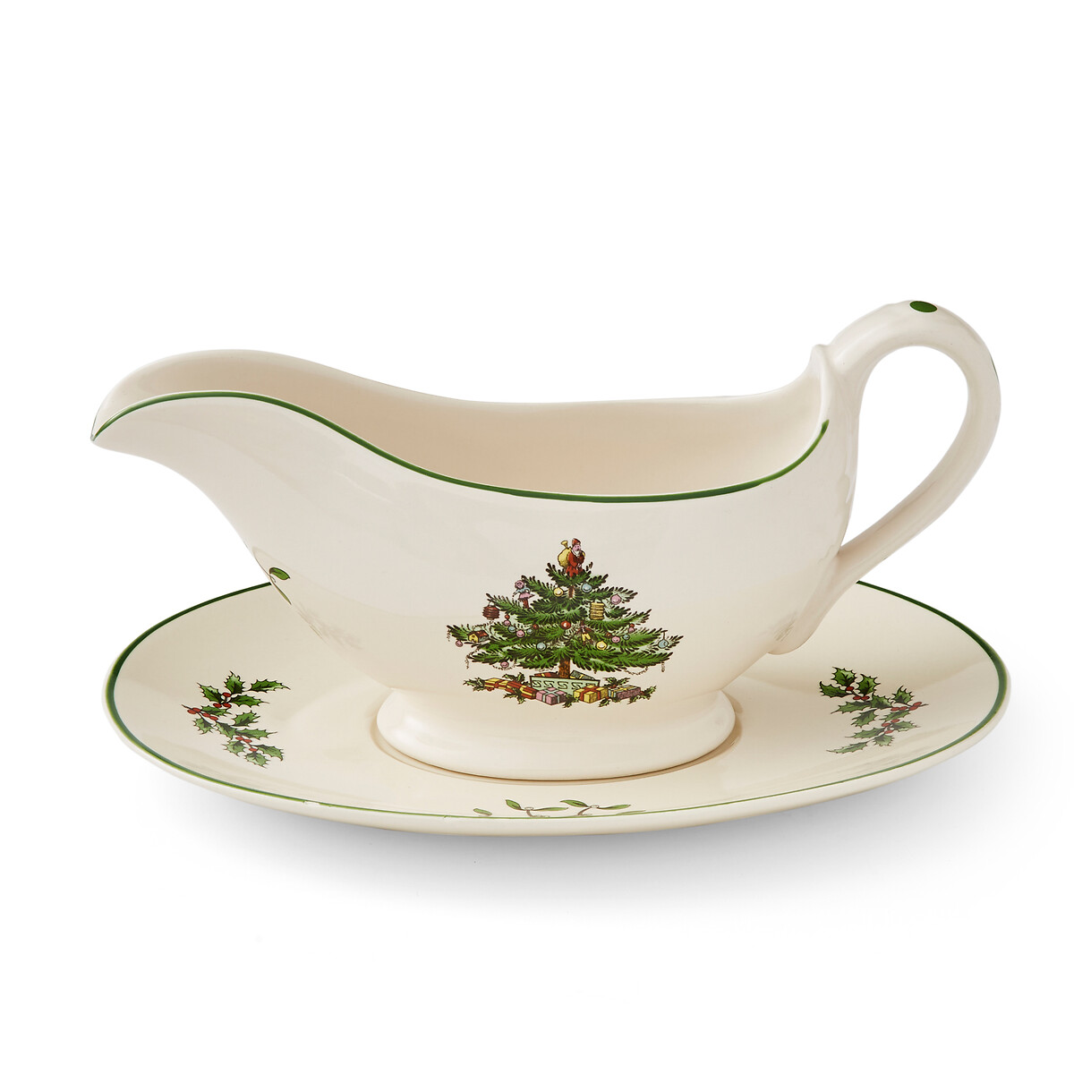 Christmas Tree Gravy Boat & Stand white, SPODE