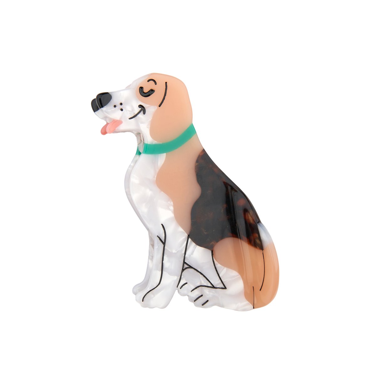 Pince à cheveux BEAGLE beige, marron et blanc, COUCOU SUZETTE