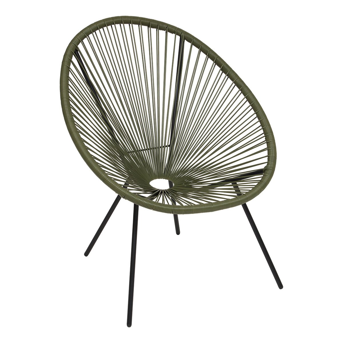 Fauteuil ajouré avec structure en acier terracotta, ATMOSPHERA