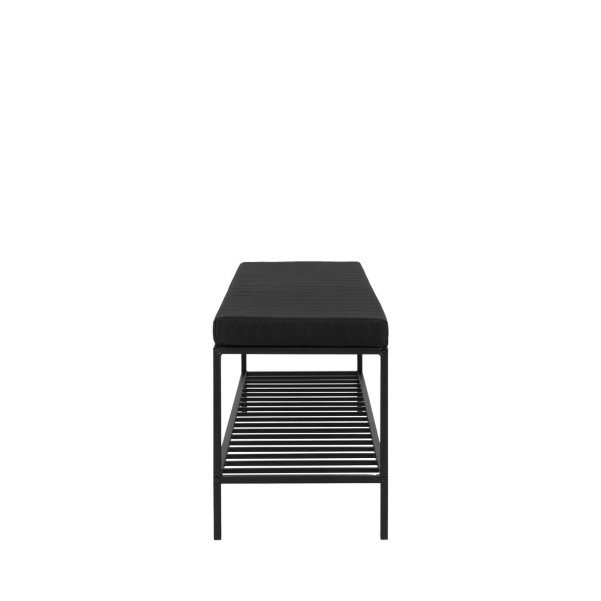 Banc en tissu et métal avec étagère L100cm- VITA noir, HOUSE NORDIC