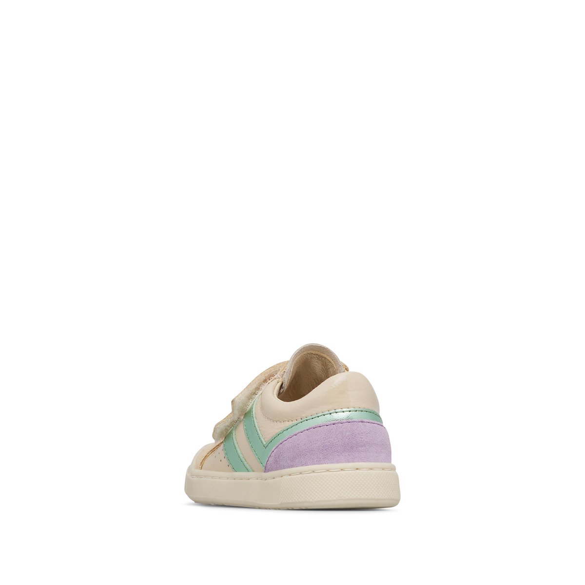 Baskets en cuir et en daim ZYLKA VL platine-blanc crème, NATURINO