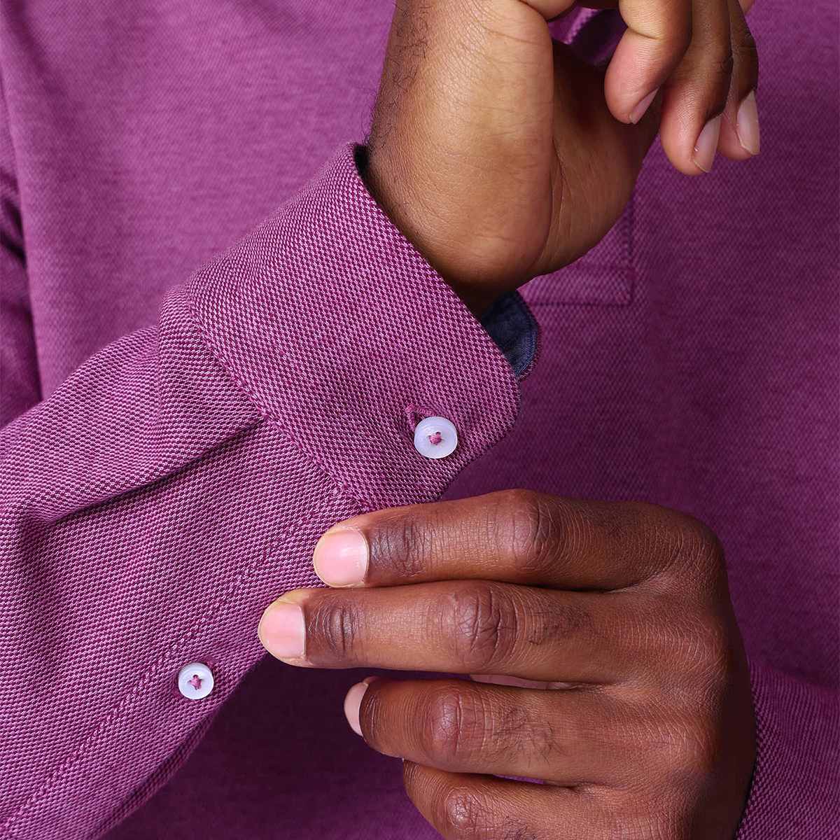 Polo piqué Oxford bordeaux, MISE AU GREEN