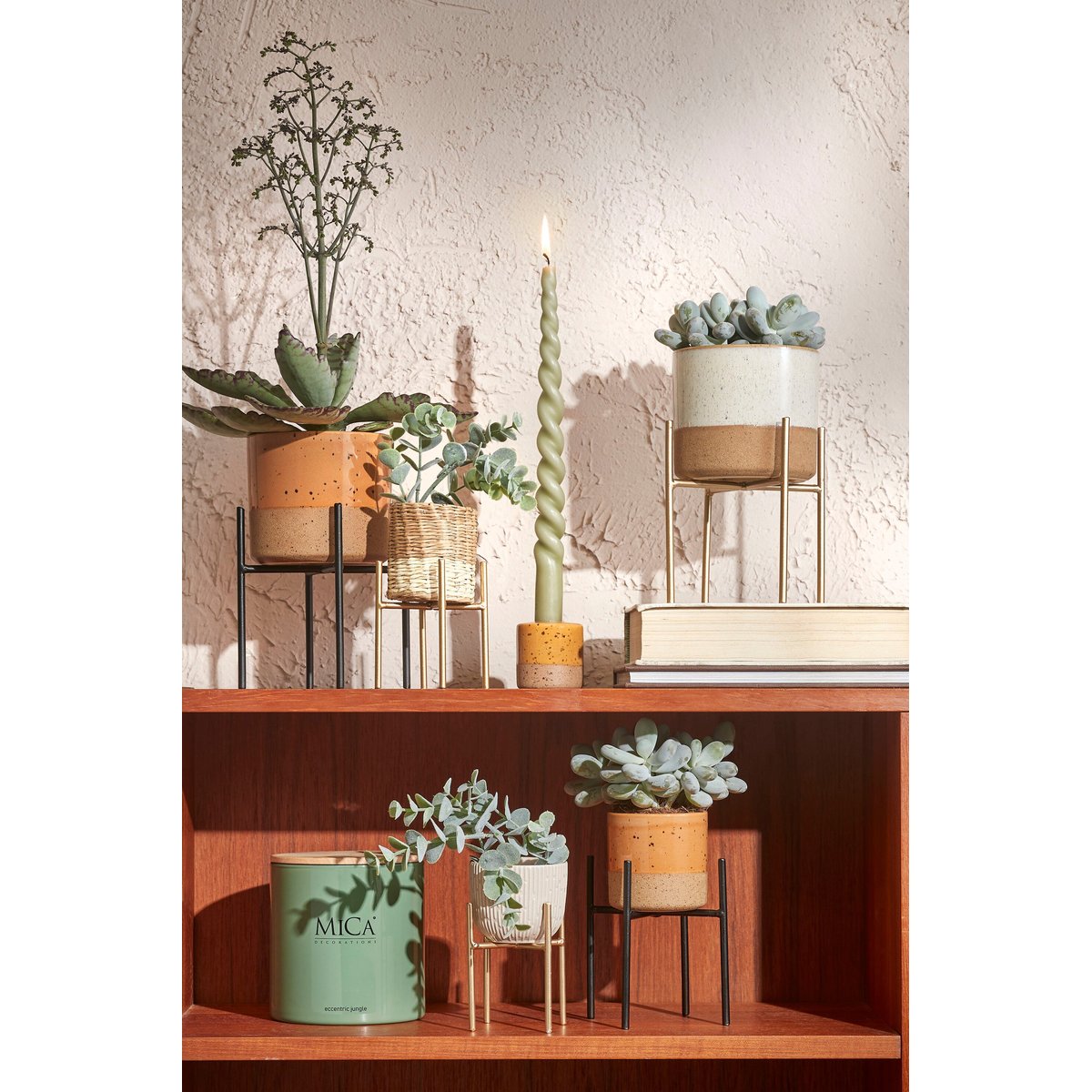 Support pour plantes H25 cm ASCOT noir, MICA DECORATIONS