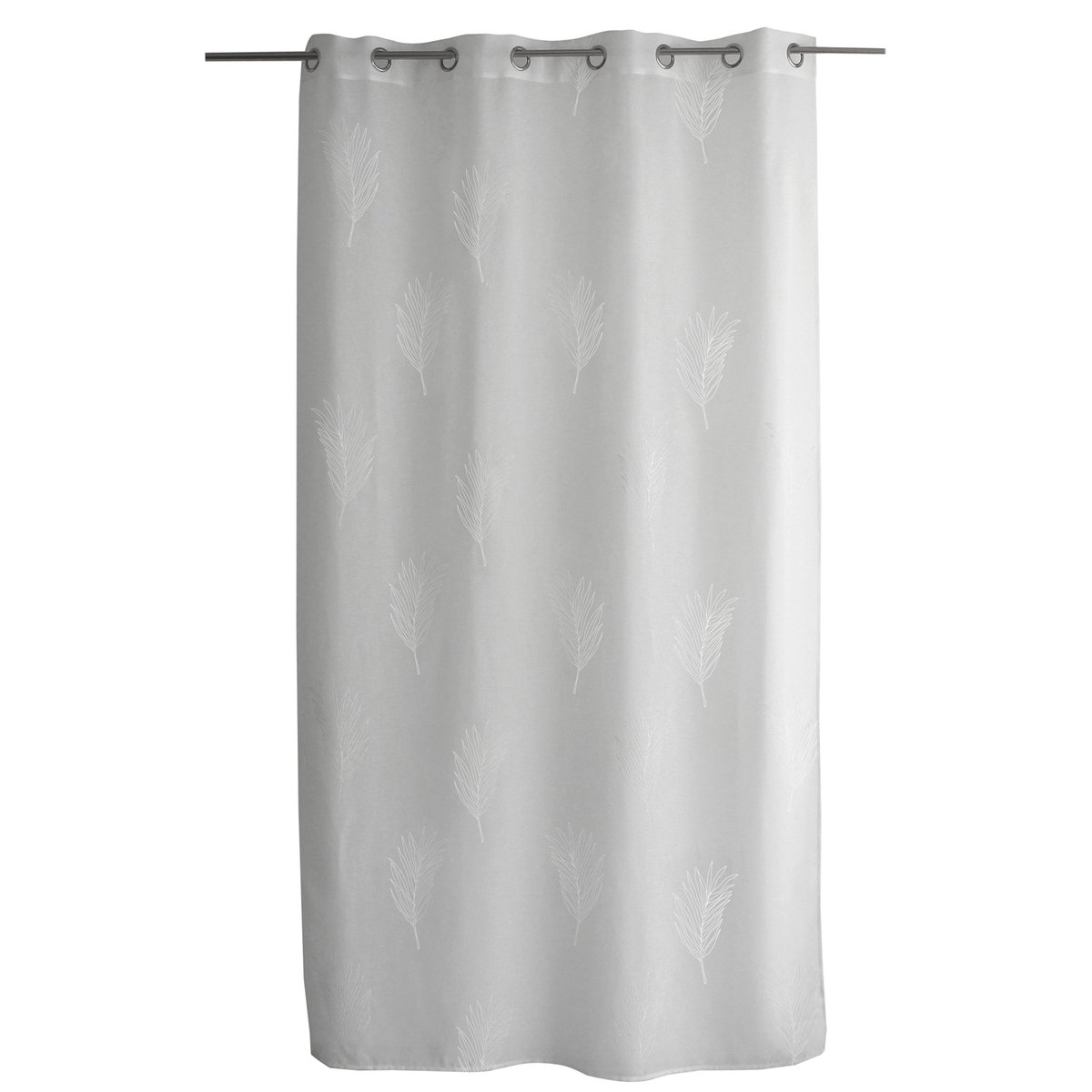 Voilage à oeillets feuille de palmier blanc, HOME MAISON