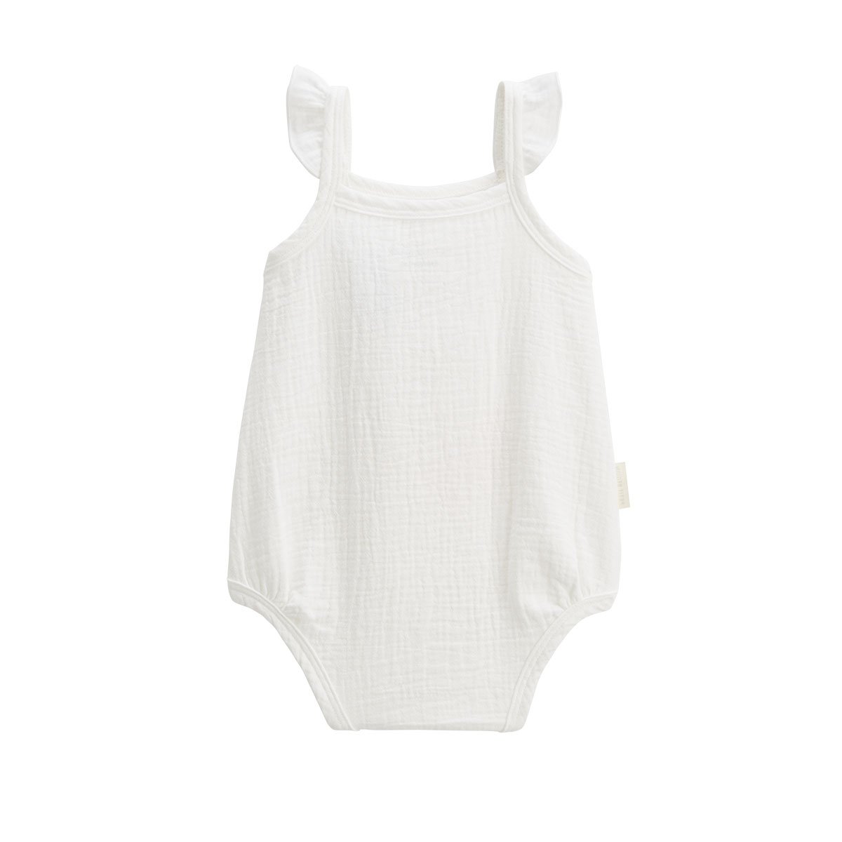 Lot de 2 barboteuses bloomer bébé en gaze de coton Praline ecru, PETIT BEGUIN