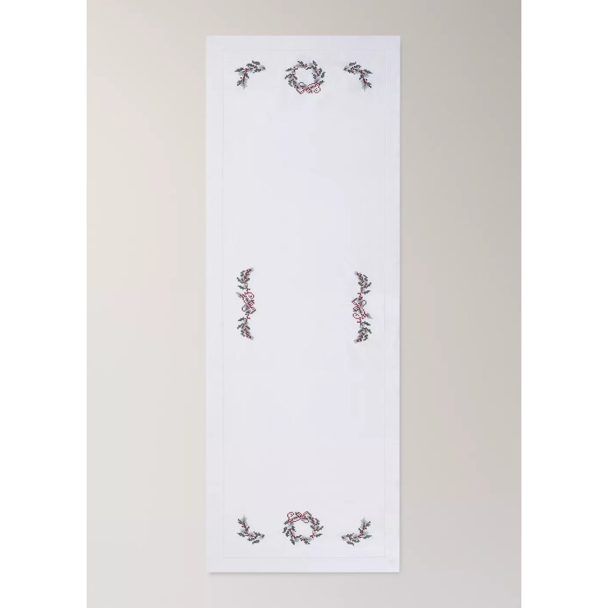 Chemin de table en lin broderie ajourée blanc, MANGO HOME