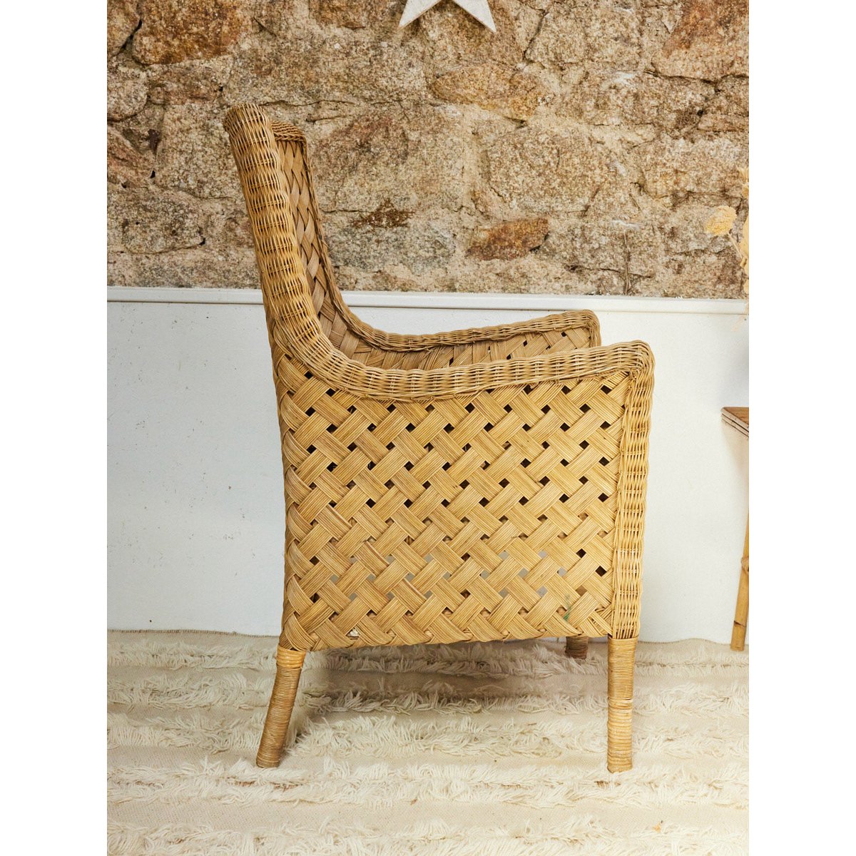 Fauteuil en osier Ernest N°1033 - Bon état bois clair, DEBONGOUT