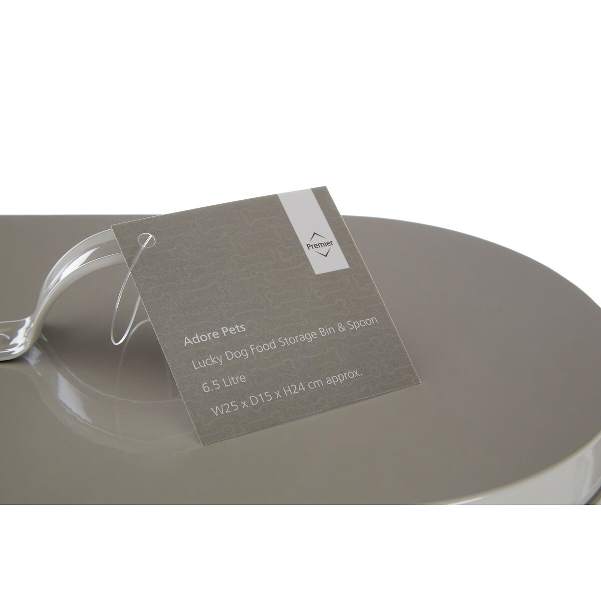Adore Pets Bin With Spoon, 6.5Ltr Dog Food Storage - Natural beige, SO'HOME