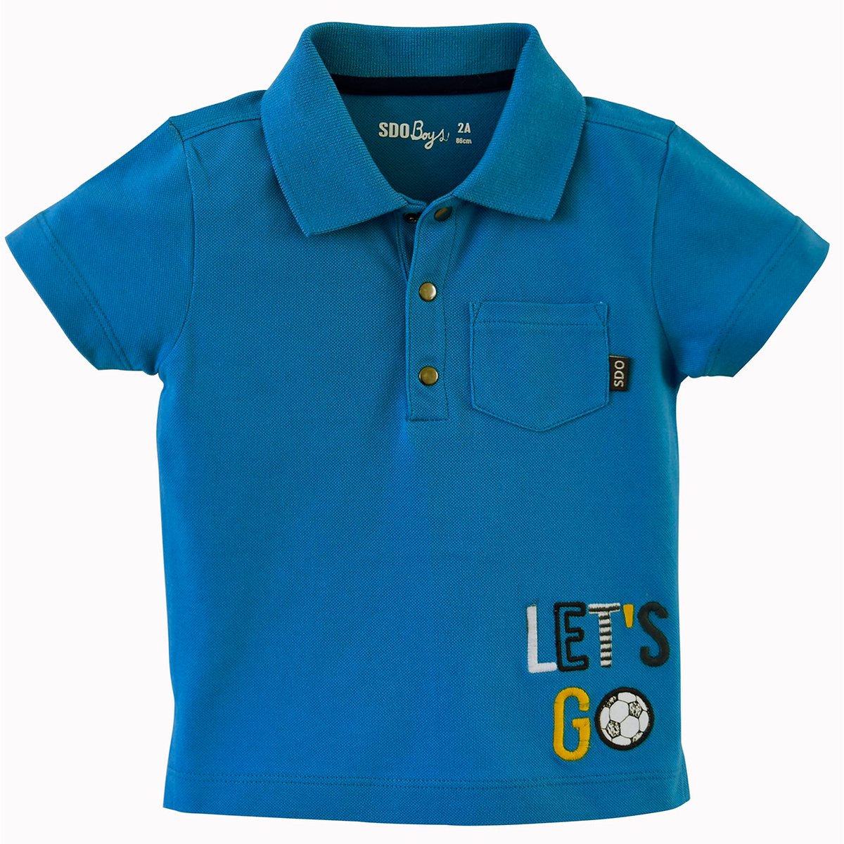 Polo uni garcon bleu, SUCRE D'ORGE