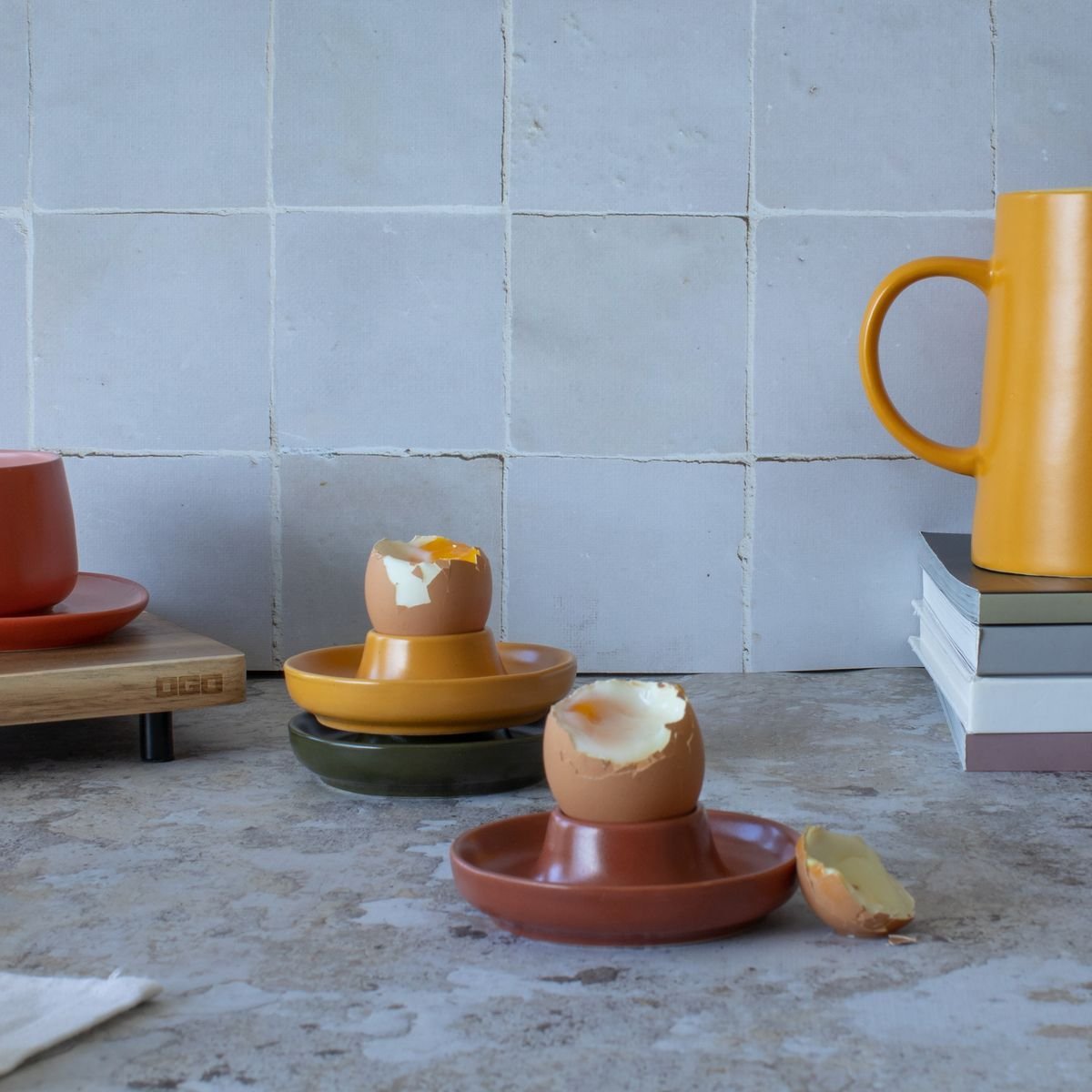 Coquetier en grès, OUTO terracotta, OGO LIVING