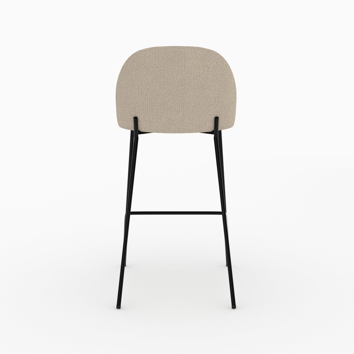 Lot de 2 chaises pour îlot central en tissu bouclé crème 66 cm - KARL crème, MAISON PAVANE