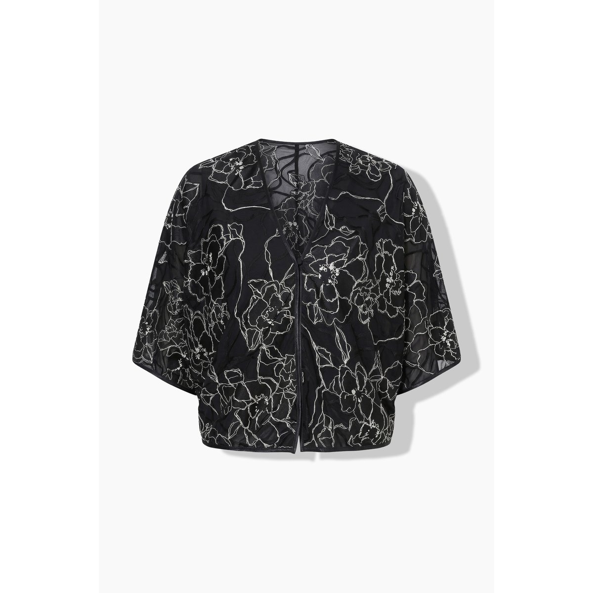 Boléro en soie mélangée, coupe oversize noir, ULLA POPKEN