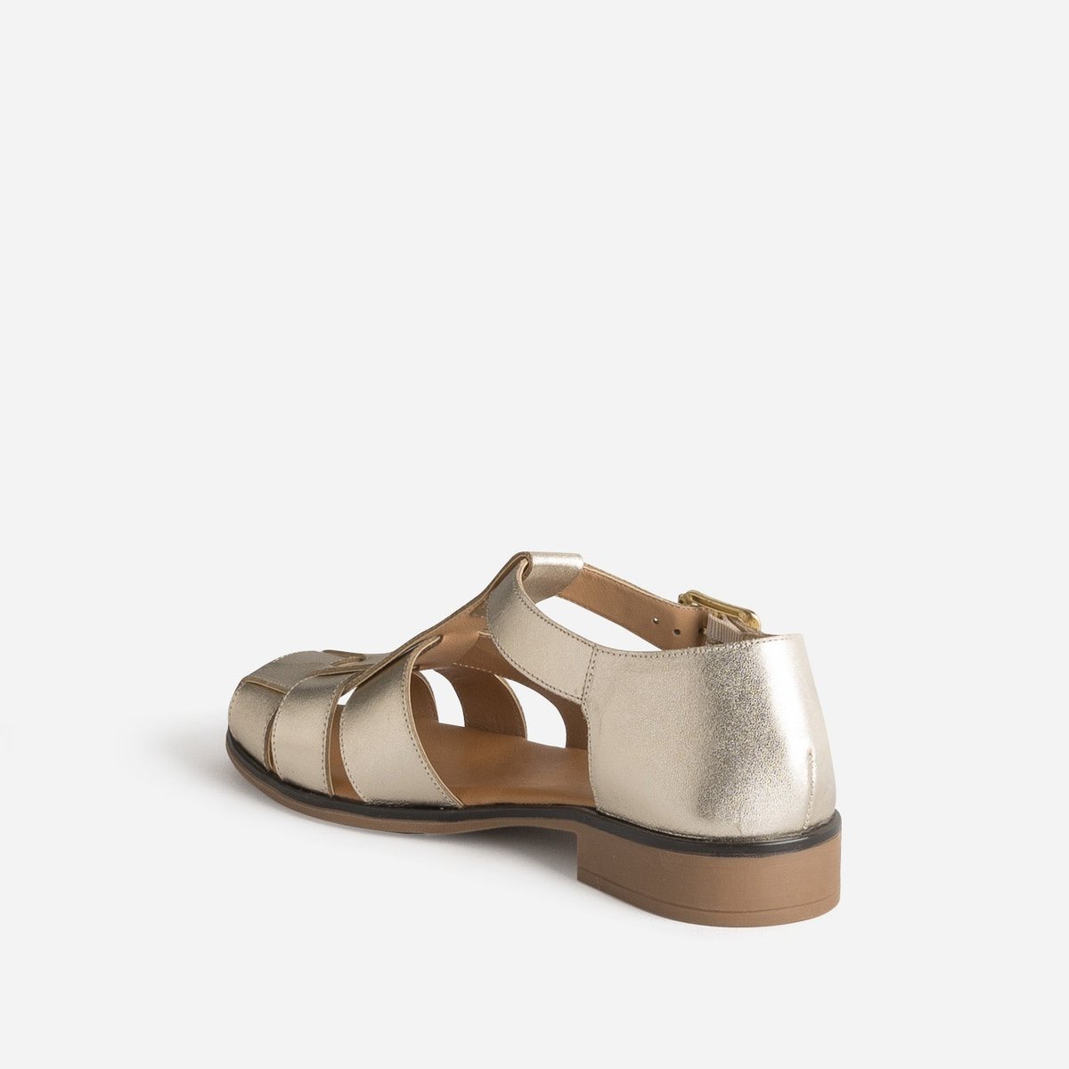 Sandale Plate en cuir SAFIA or, ERAM