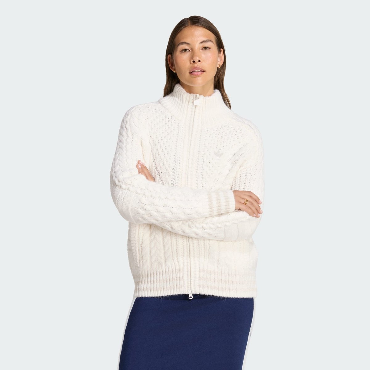 Veste De Survêtement Maille Torsadée Firebird Veste De Survêtement Maille Torsadée Firebird cloud white / alumina, adidas Originals