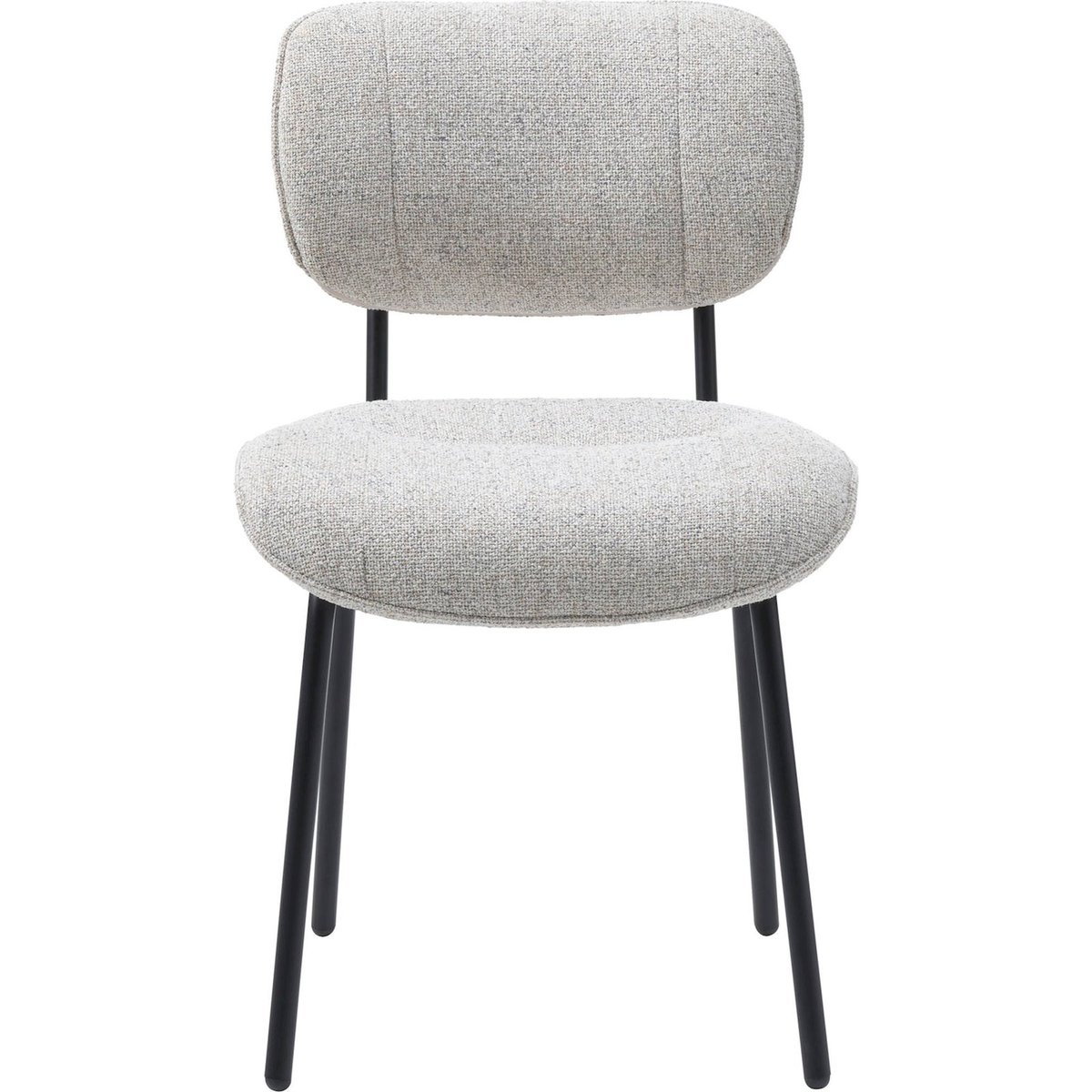 Chaise rembourrée collection MILUNO gris clair chiné et noir, RECOLLECTION