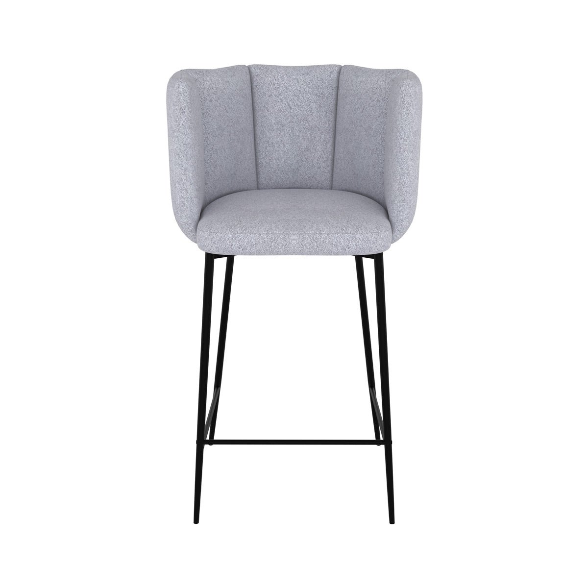 Lot de 2 chaises pour îlot central 67 cm en tissu - ROSY gris clair, MAISON PAVANE