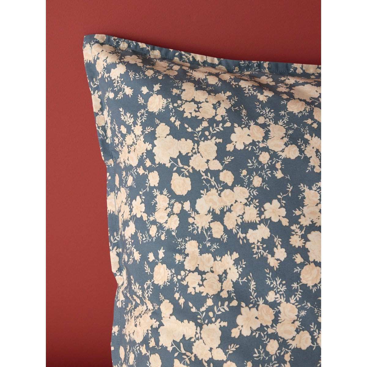 Taie d'oreiller percale de coton "Lisbeth" bleu, CYRILLUS