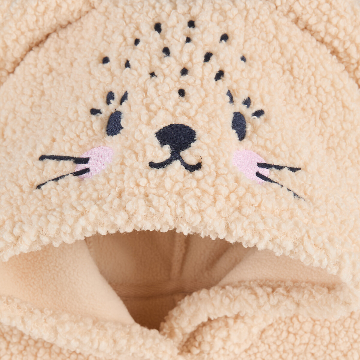 Sobrepijama com capuz, com tema Coelho, em sherpa bege, LA REDOUTE COLLECTIONS