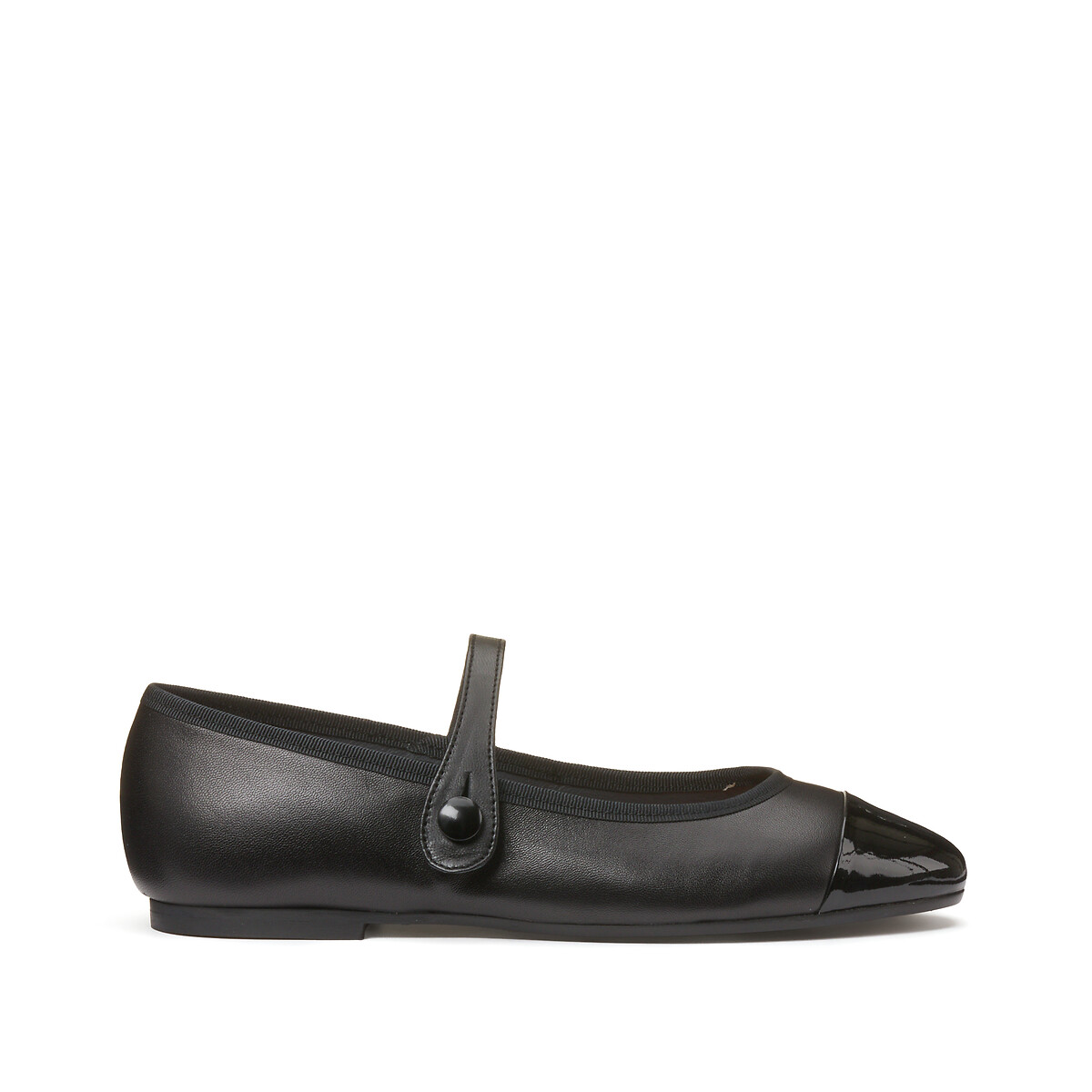 Dreux Leather Ballet Flats, Made in Europe black, JONAK