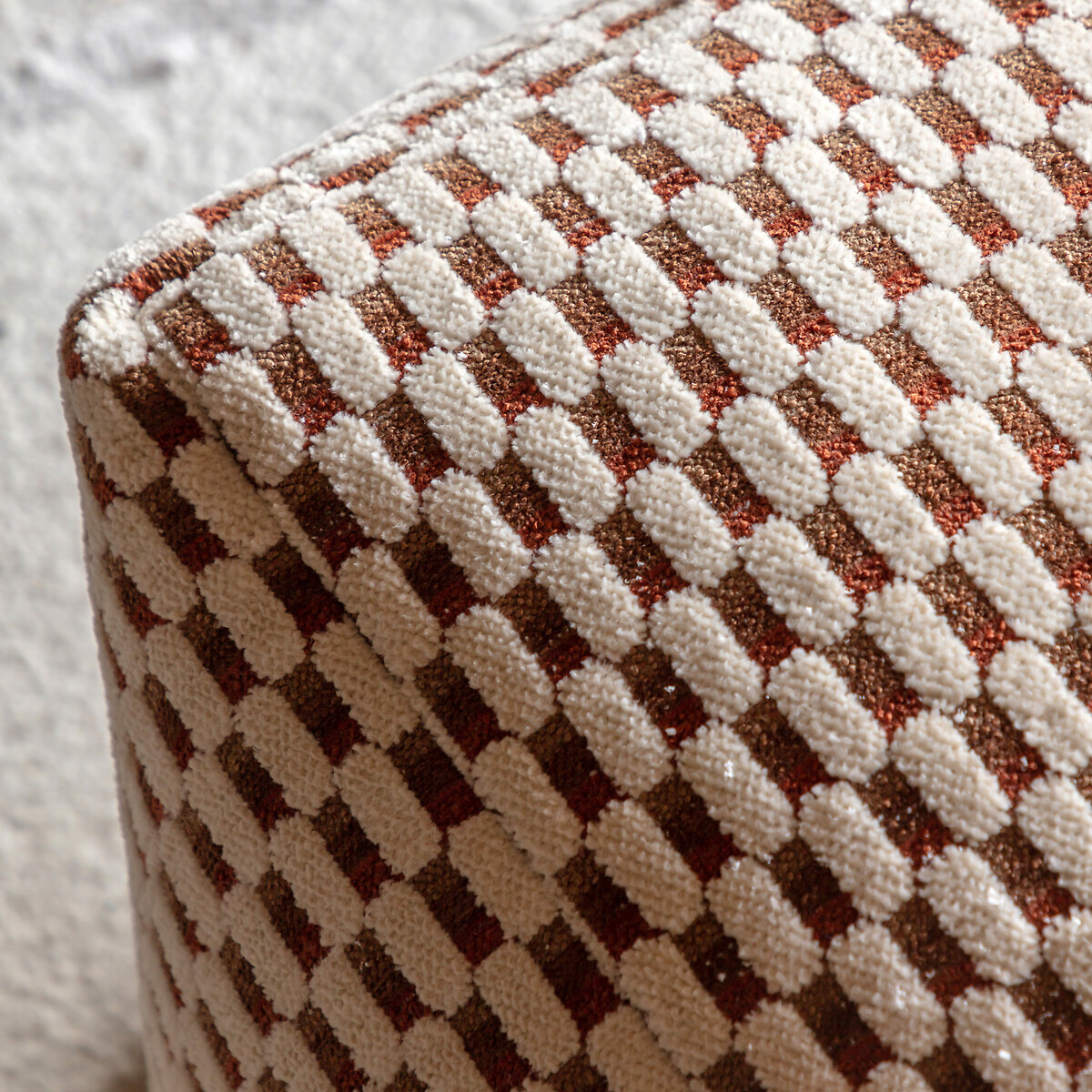 Maria Jacquard Pouffe 55x55cm rust, ÉDITÉ