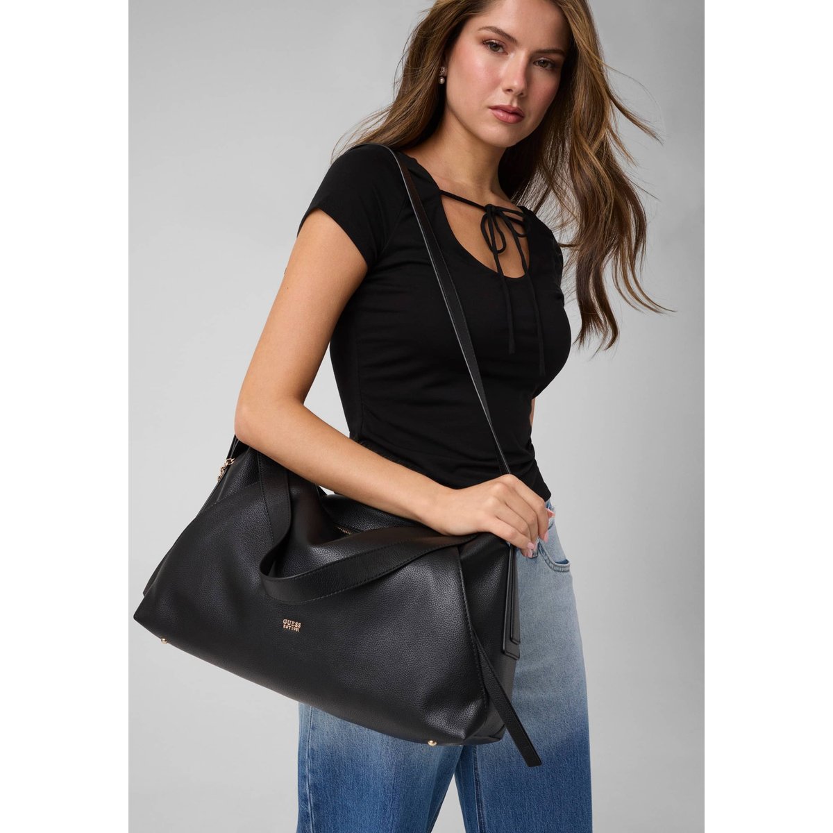 Sac À Épaule Devon noir, GUESS
