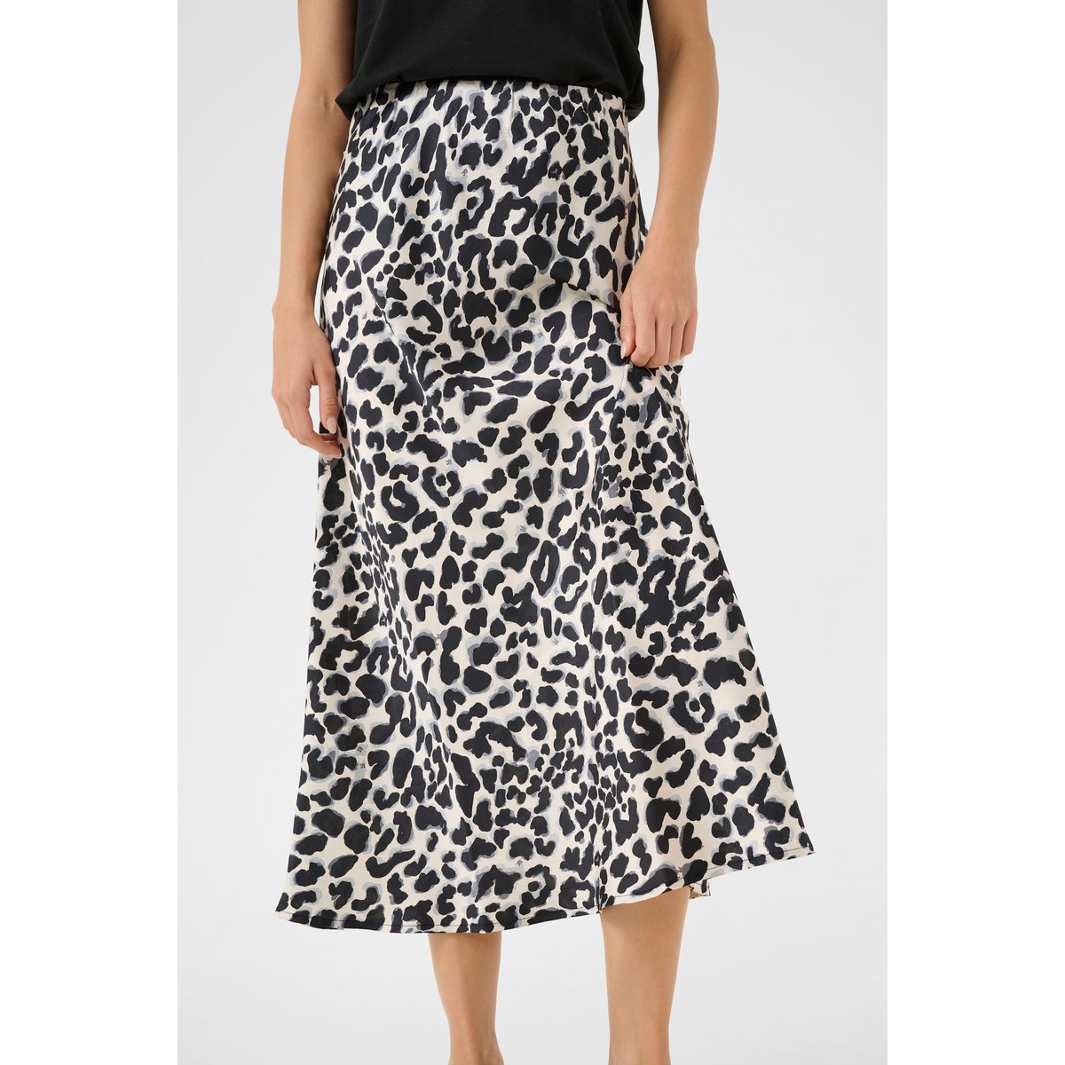 Skirt gris leopard animalier, KAFFE