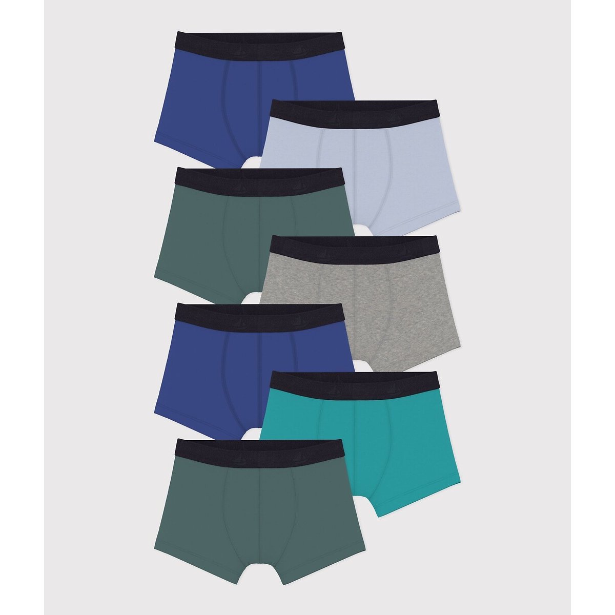 Lot de 7 boxers en coton multicolore, PETIT BATEAU