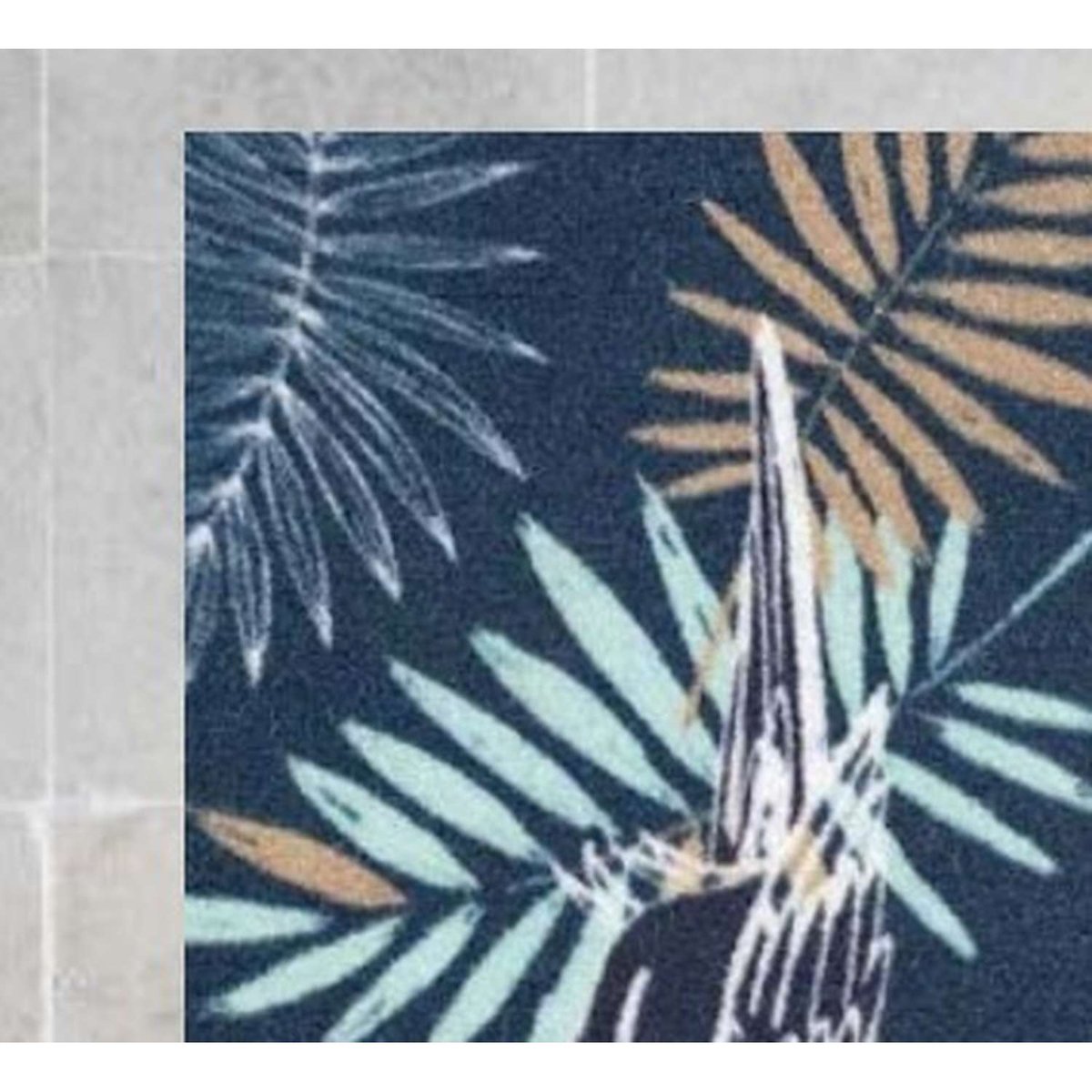 Tapis antidérapant en velours imprimé ULIMI bleu, TOILINUX