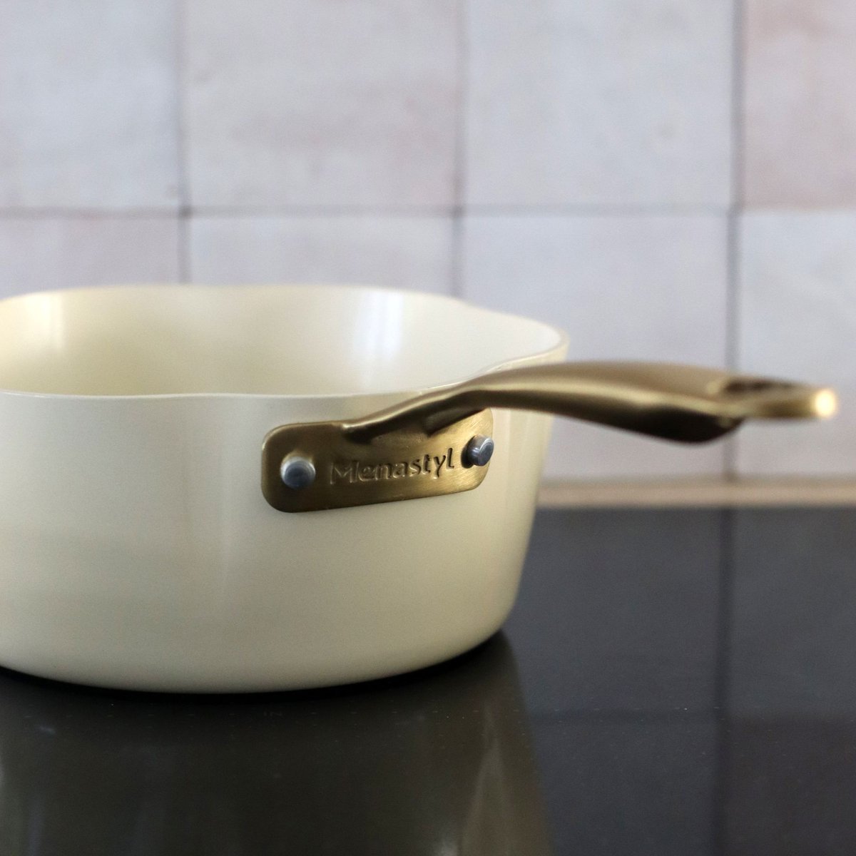 Casserole en aluminium recyclé, DAHLIA beige-or, MENASTYL