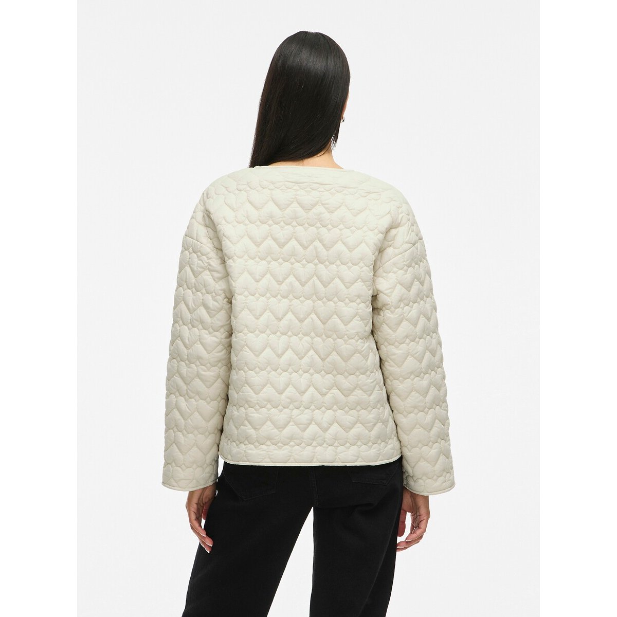 Lightweight Quilted Hearts Padded Jacket beige, VILA