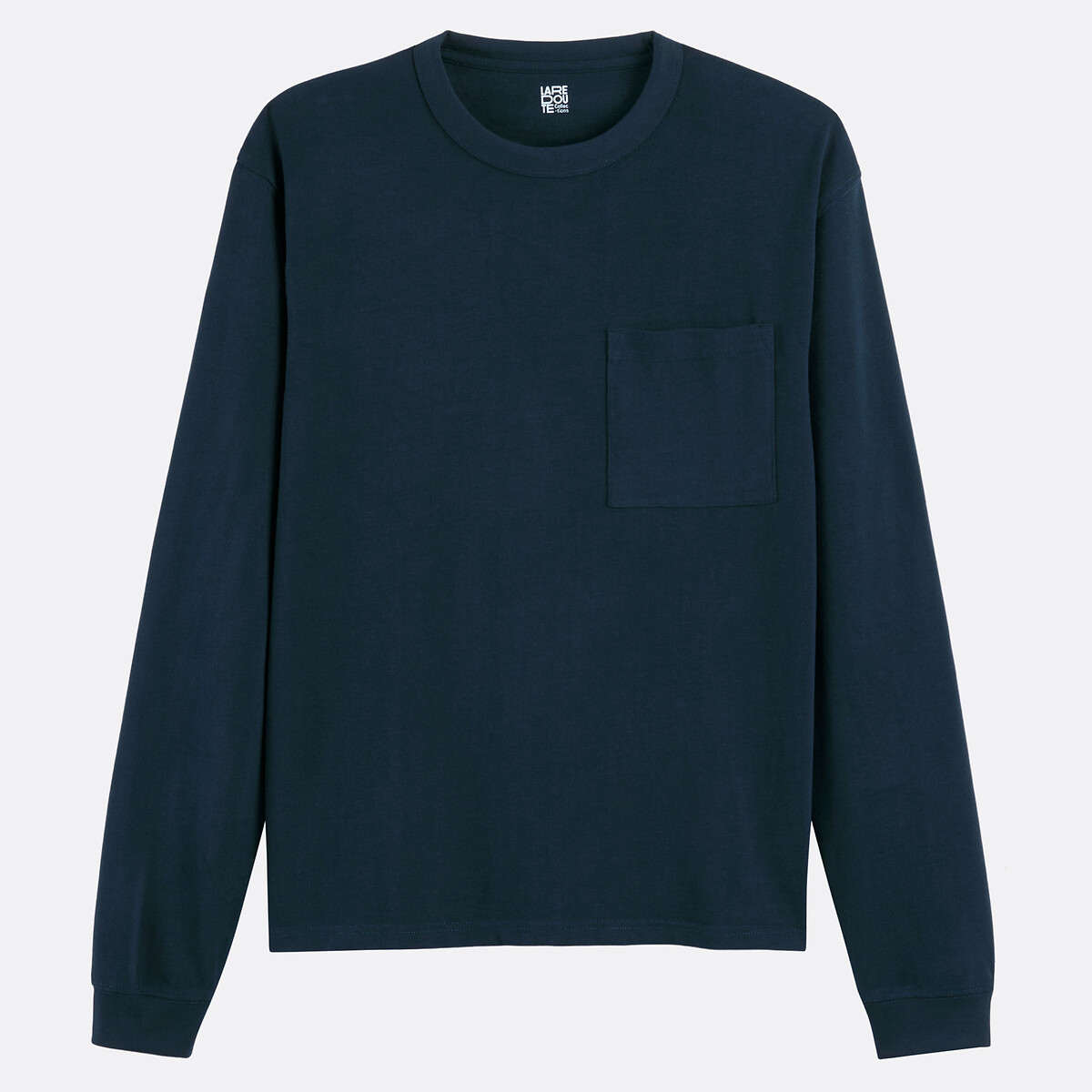 T-shirt en coton épais et toucher doux bleu marine, LA REDOUTE COLLECTIONS