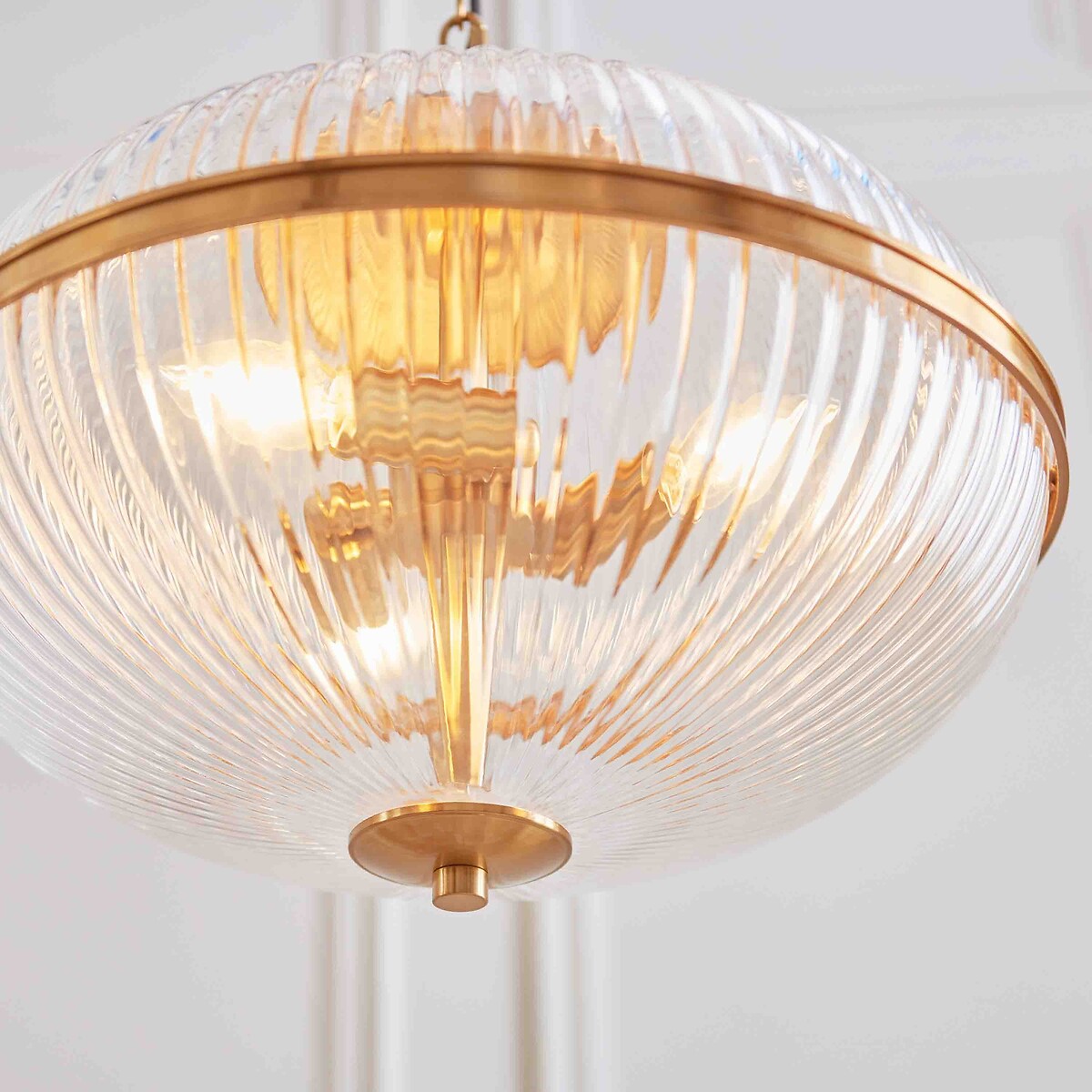 Sommerby 3-Light Vintage-Style Glass Dome Pendant Light brass, ÉDITÉ