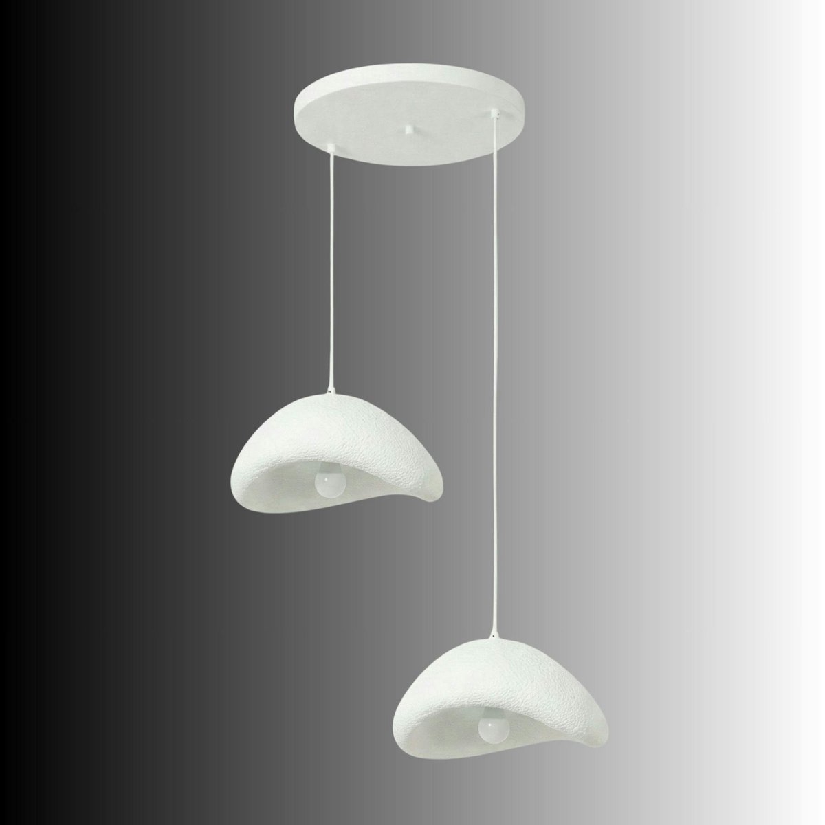 Suspension salle à manger blanche design 2 abat-jour 74 cm NOXIS blanc, PIER IMPORT