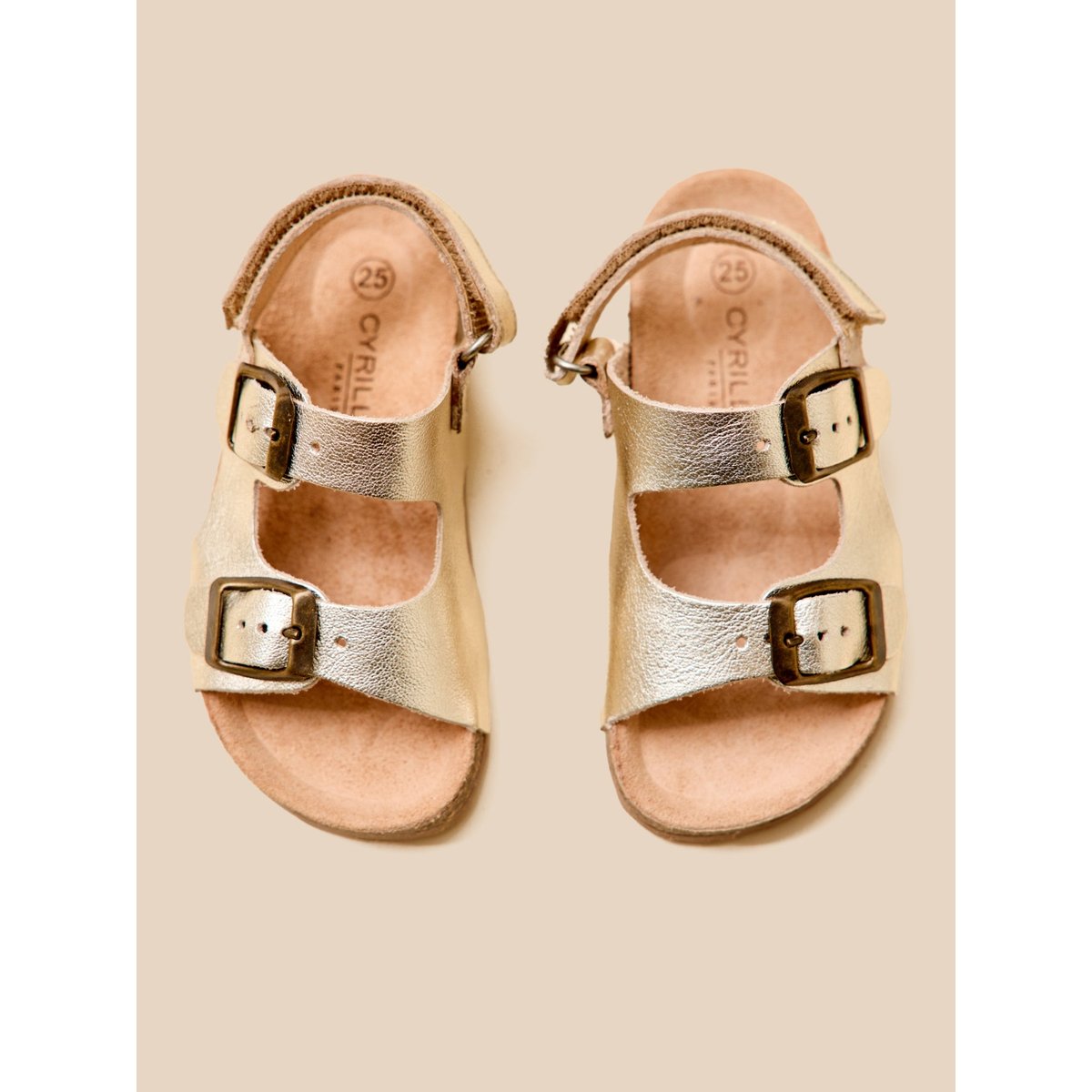 Sandales en cuir dore, CYRILLUS